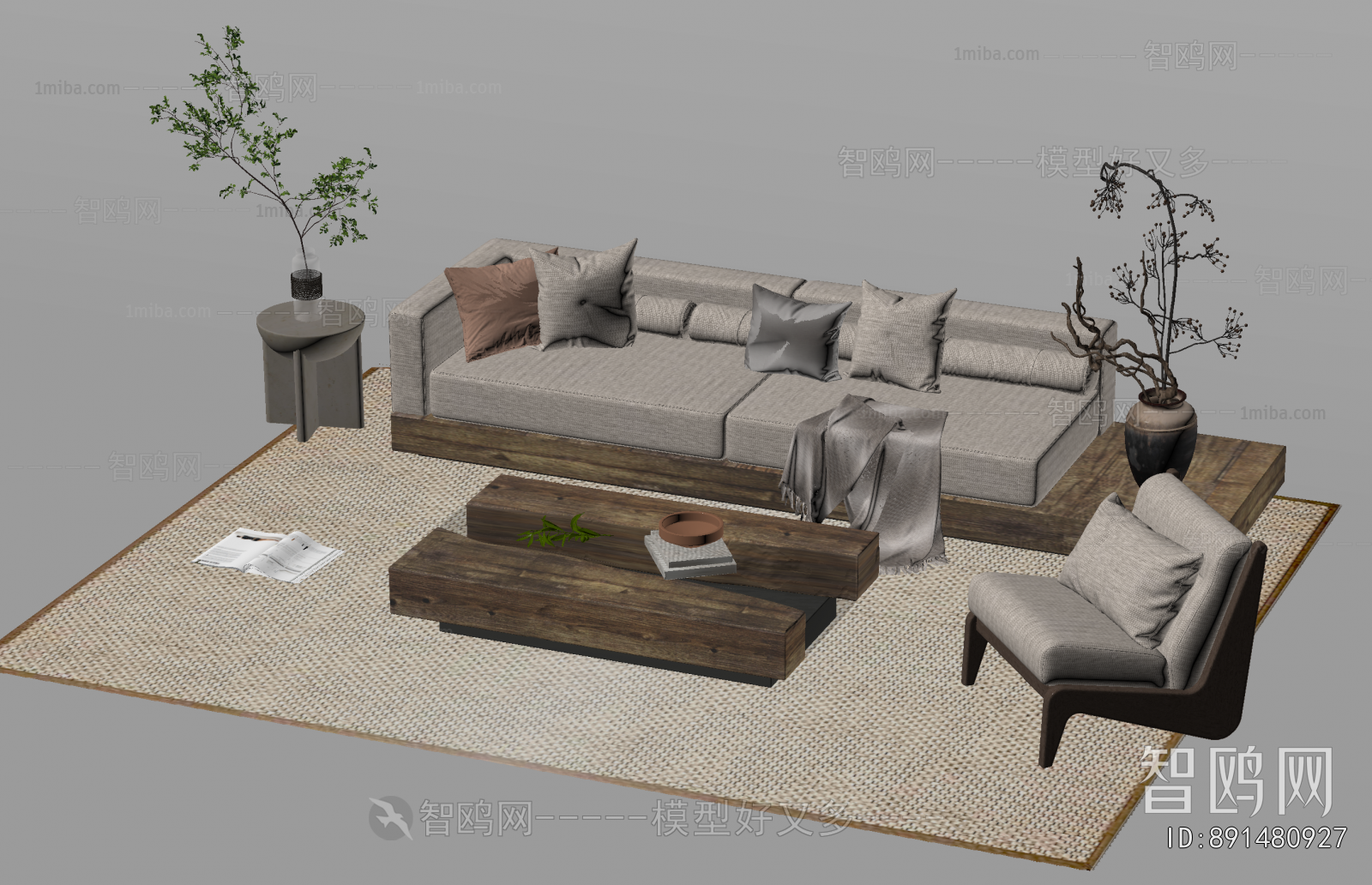 Wabi-sabi Style Sofa Combination