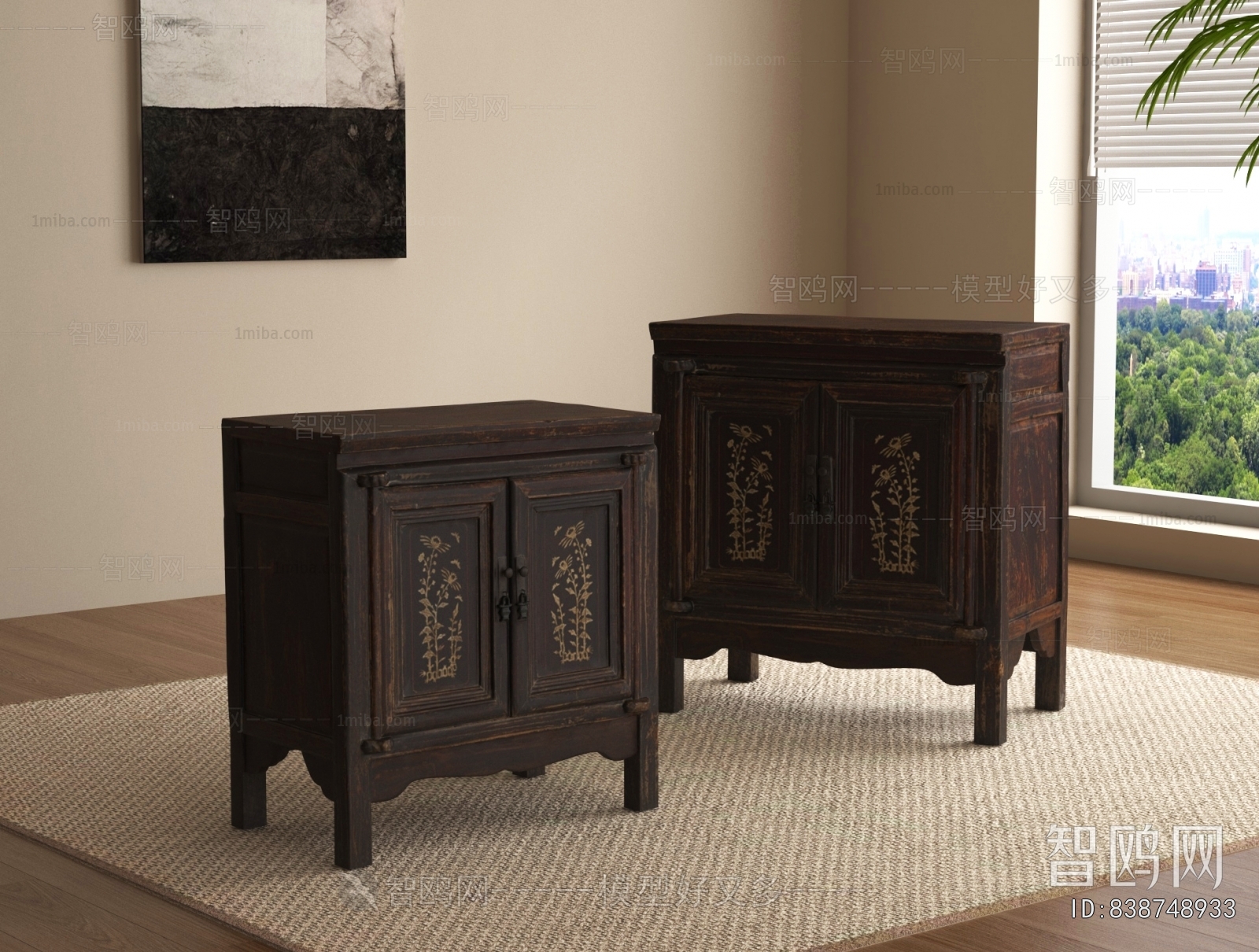 New Chinese Style Side Cabinet