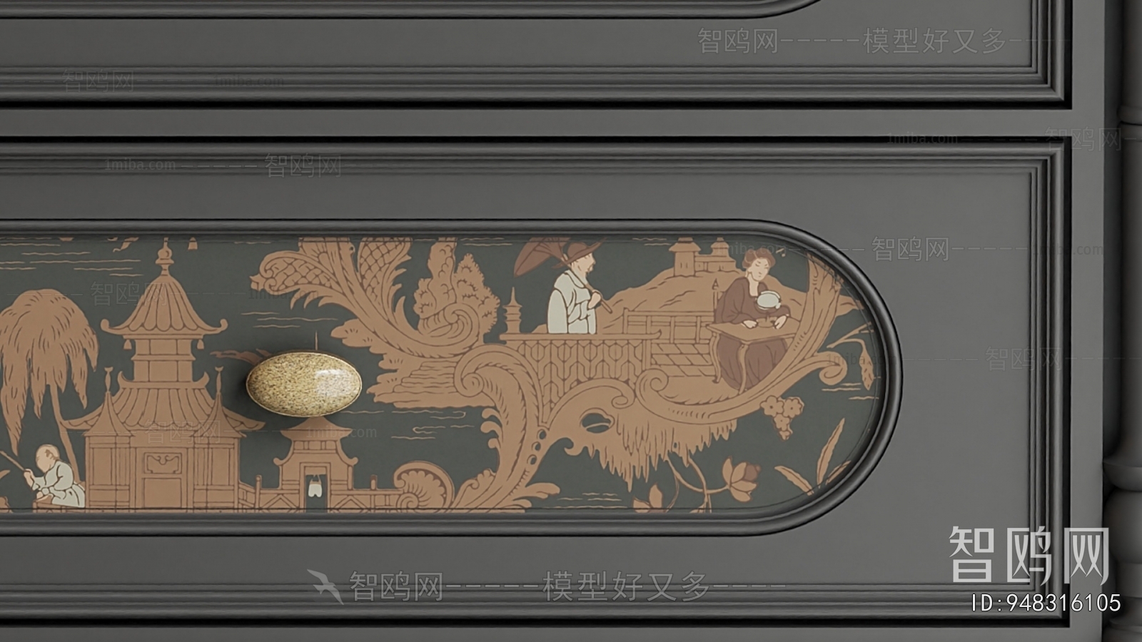 French Style Bedside Cupboard