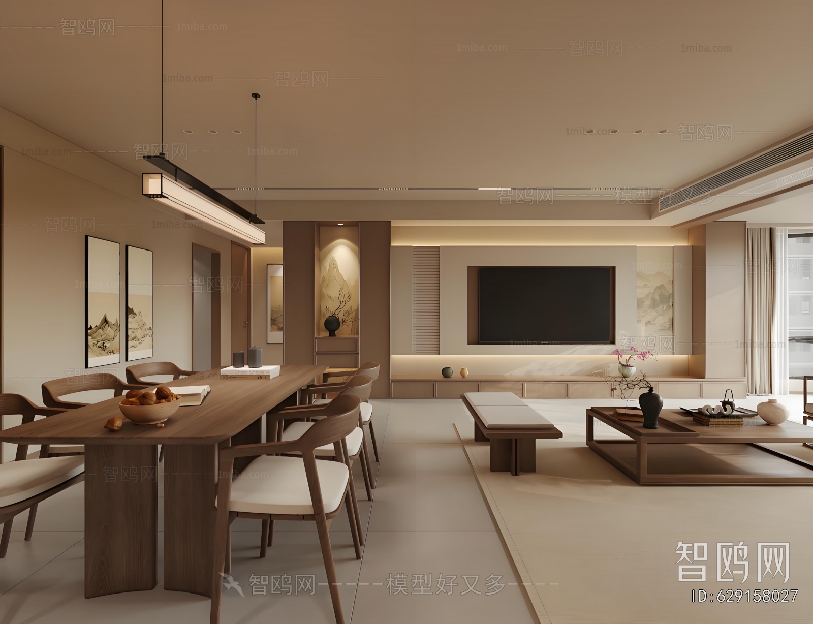 New Chinese Style A Living Room