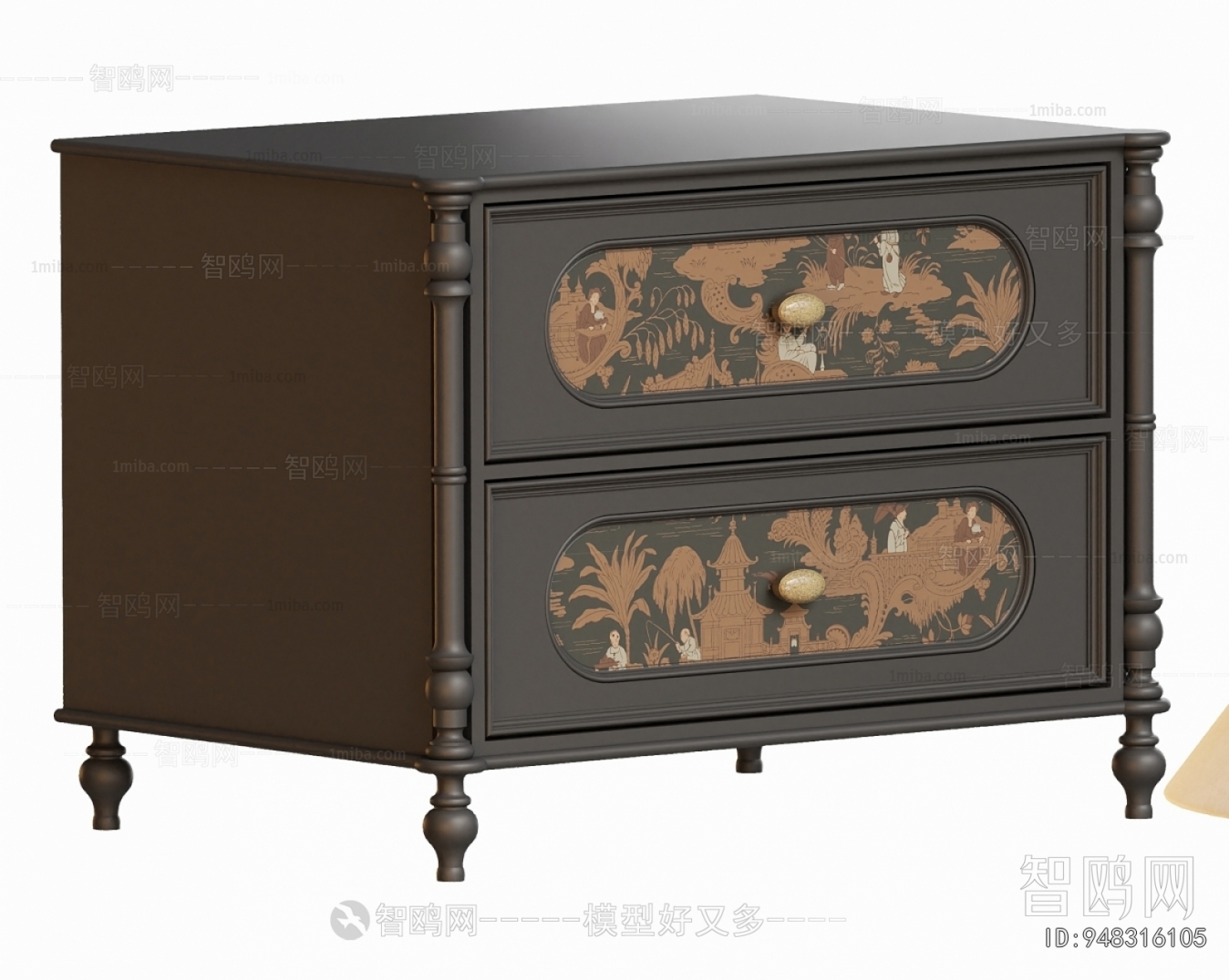 French Style Bedside Cupboard