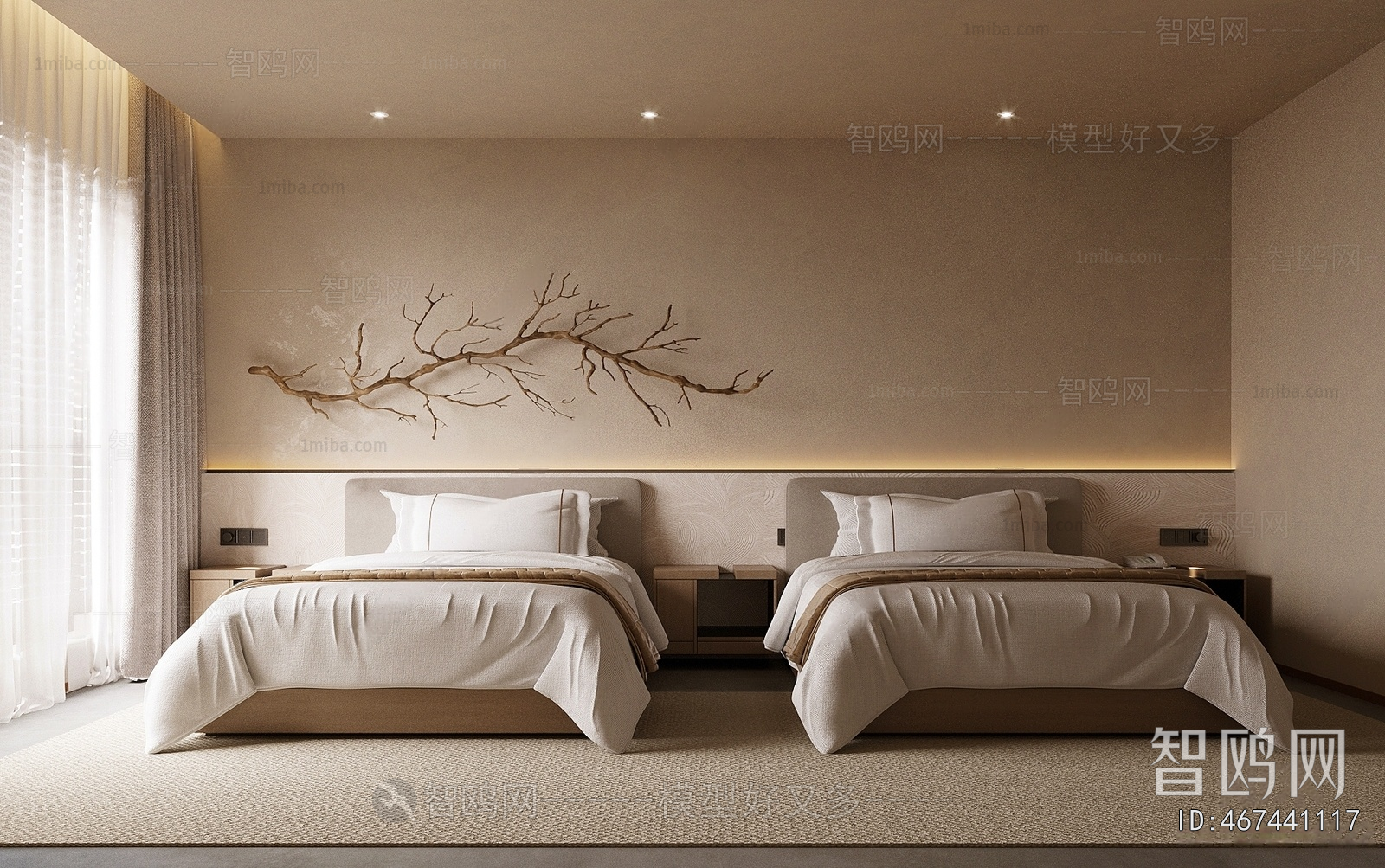 Wabi-sabi Style Guest Room