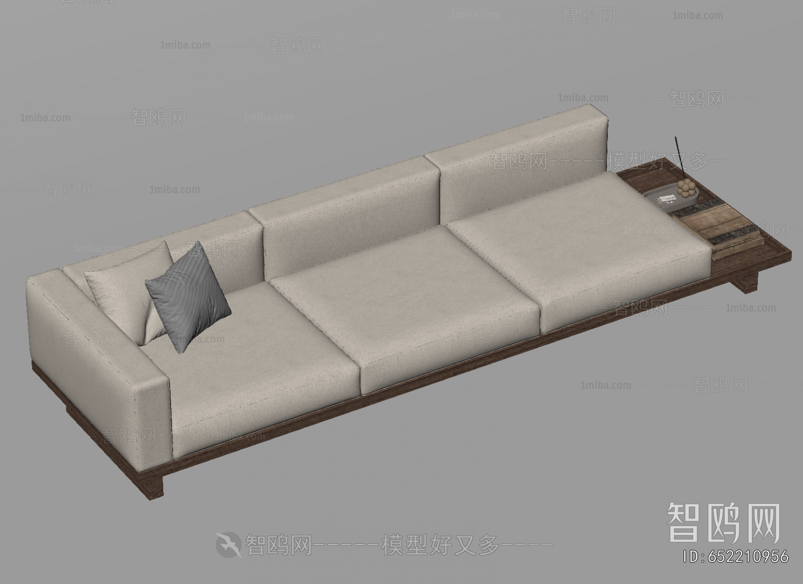 Wabi-sabi Style Three-seat Sofa