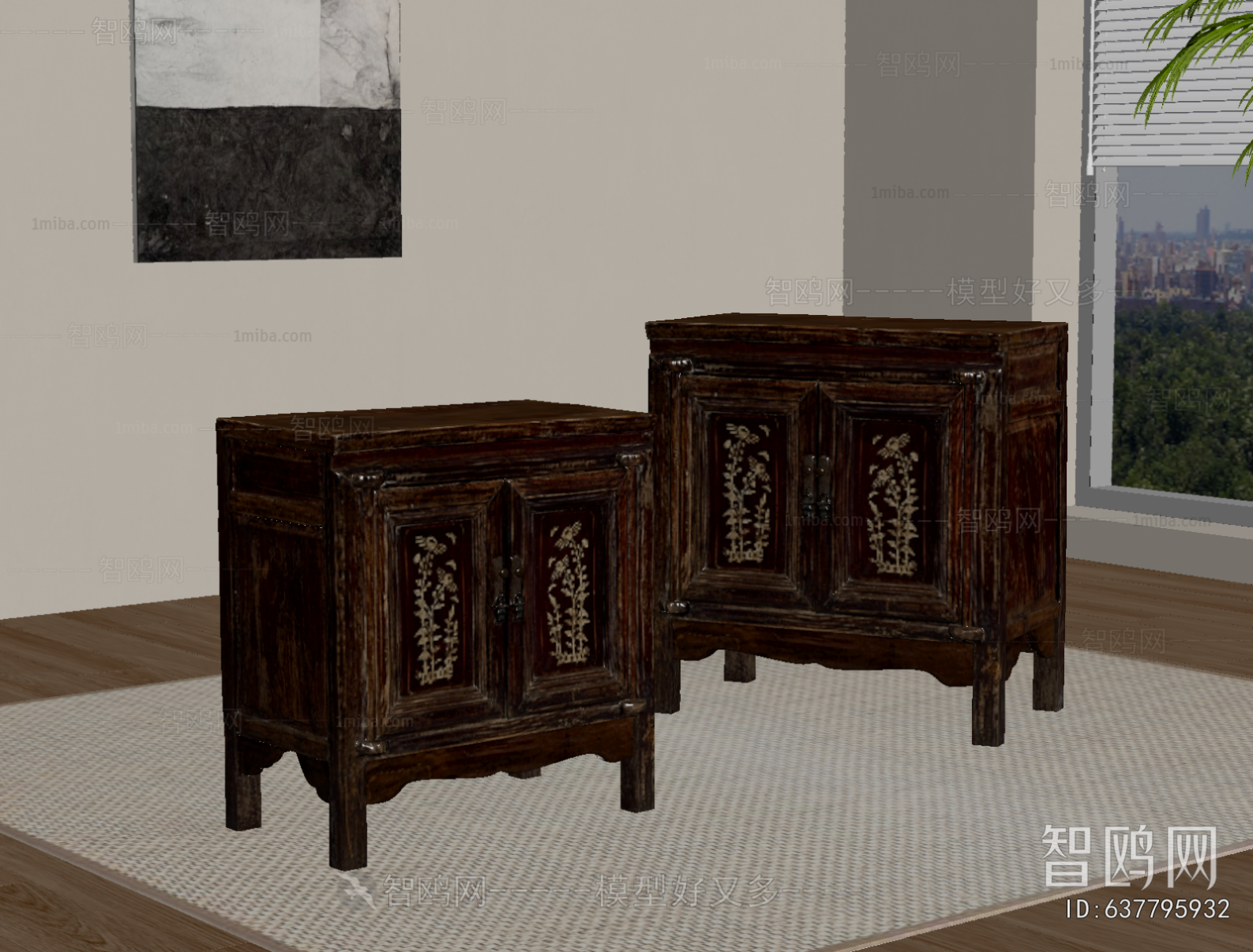 New Chinese Style Side Cabinet