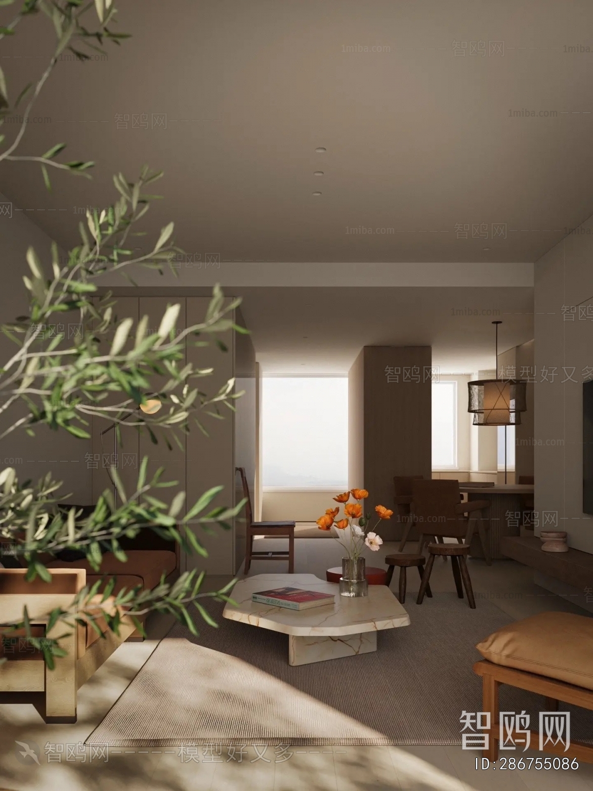 Wabi-sabi Style A Living Room