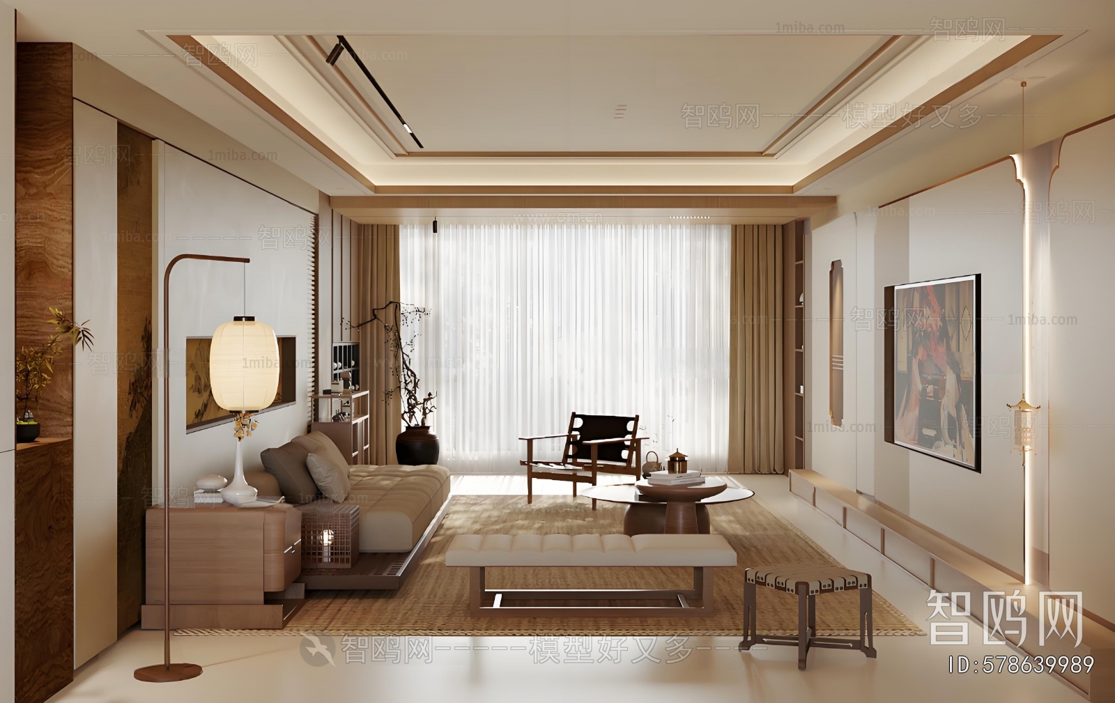 New Chinese Style A Living Room