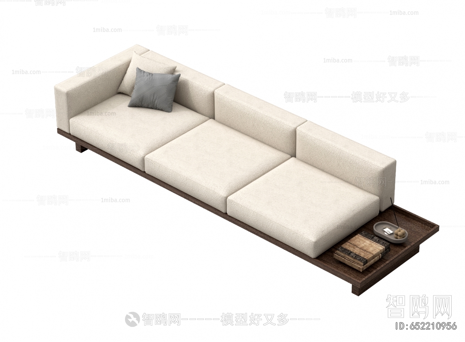 Wabi-sabi Style Three-seat Sofa
