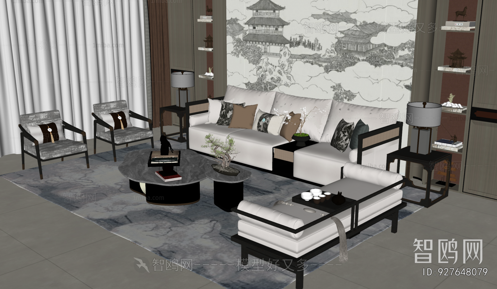 New Chinese Style Sofa Combination