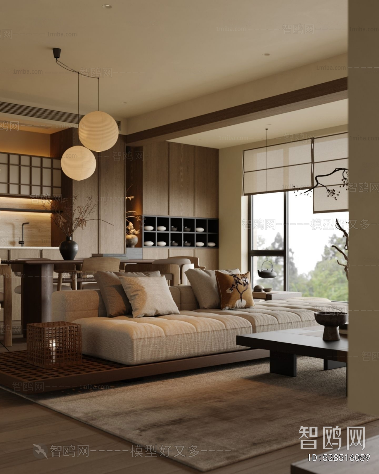 New Chinese Style A Living Room