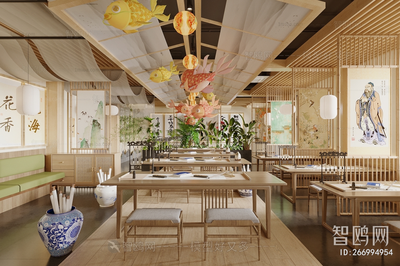 New Chinese Style Calligraphy Classroom