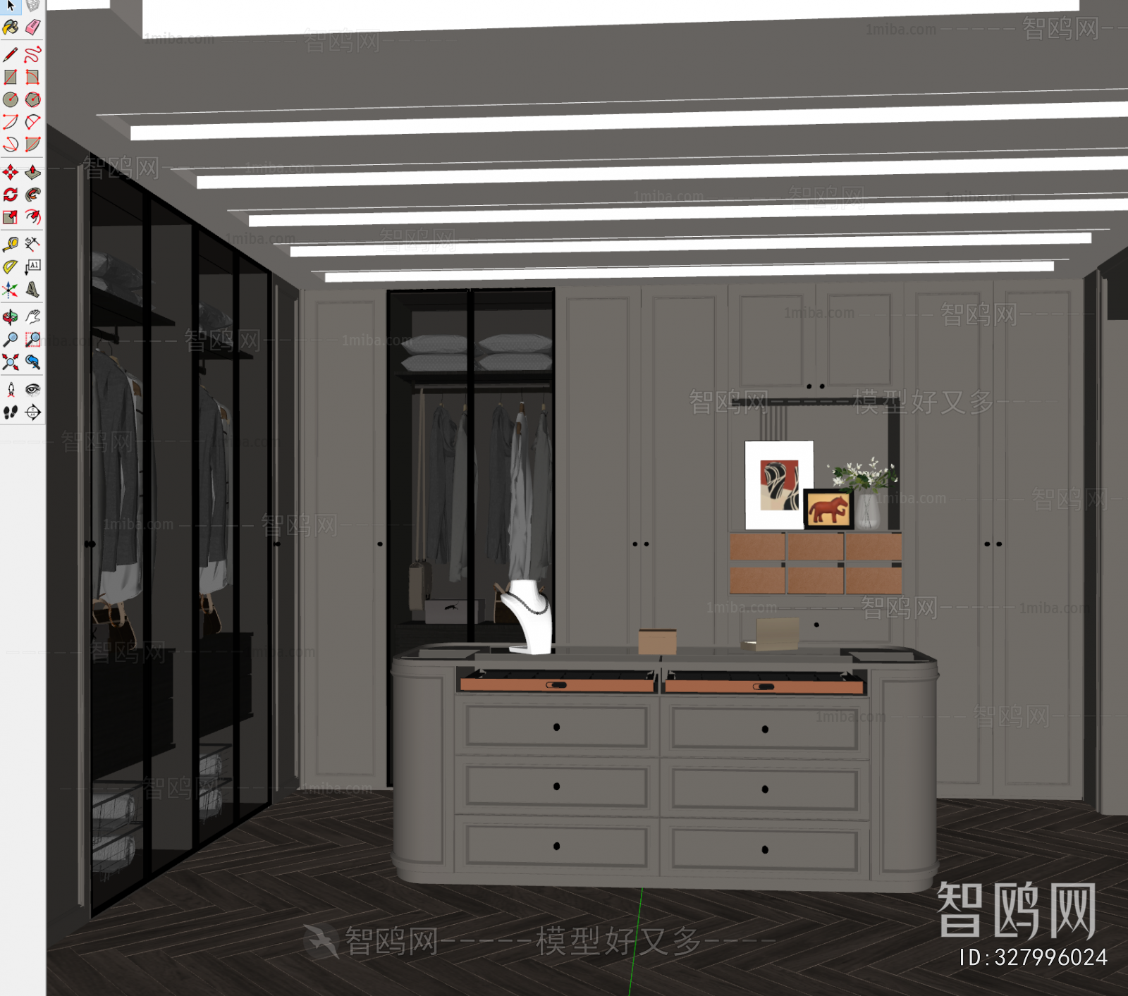 Simple European Style Clothes Storage Area