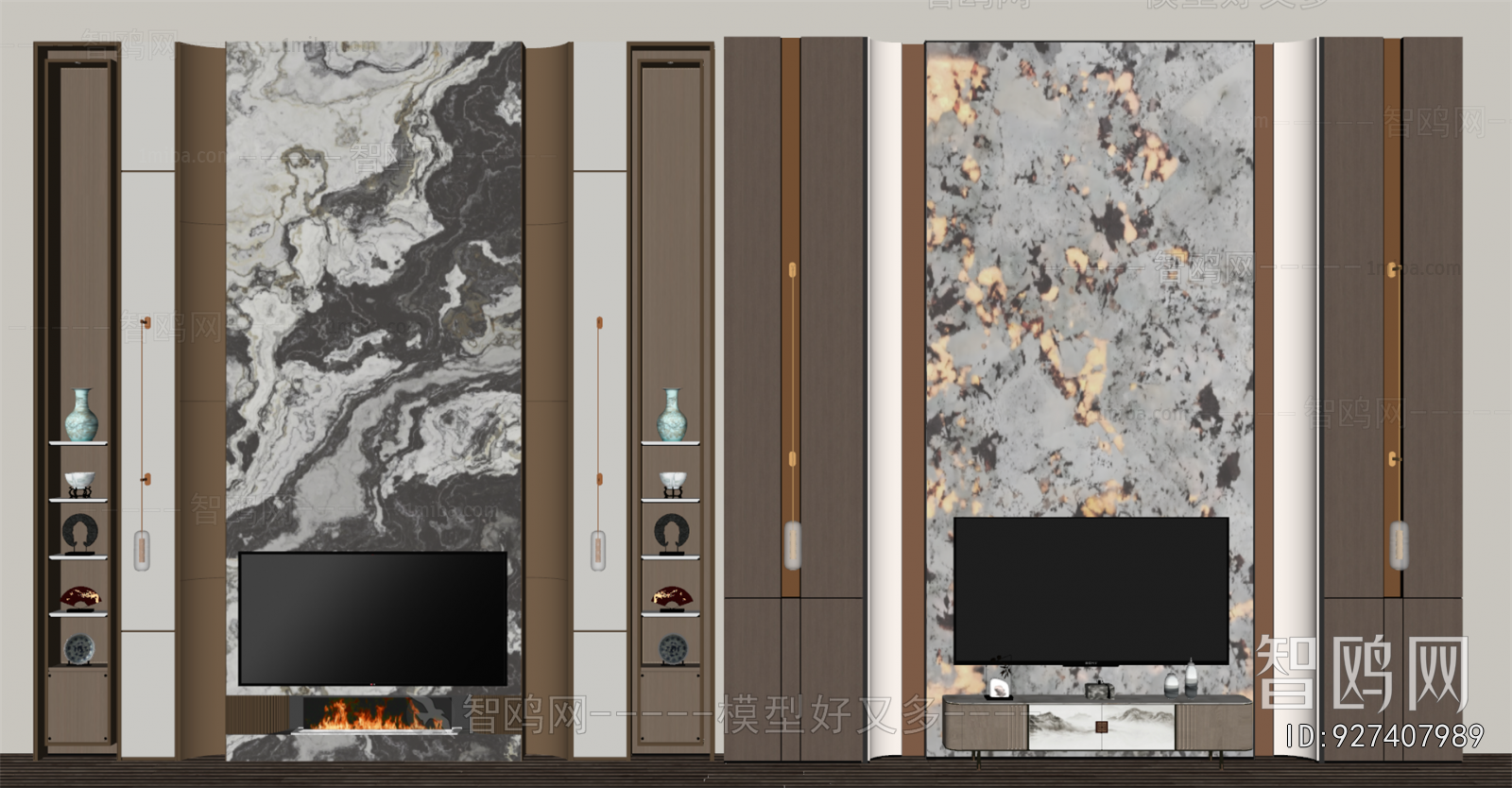 New Chinese Style TV Wall