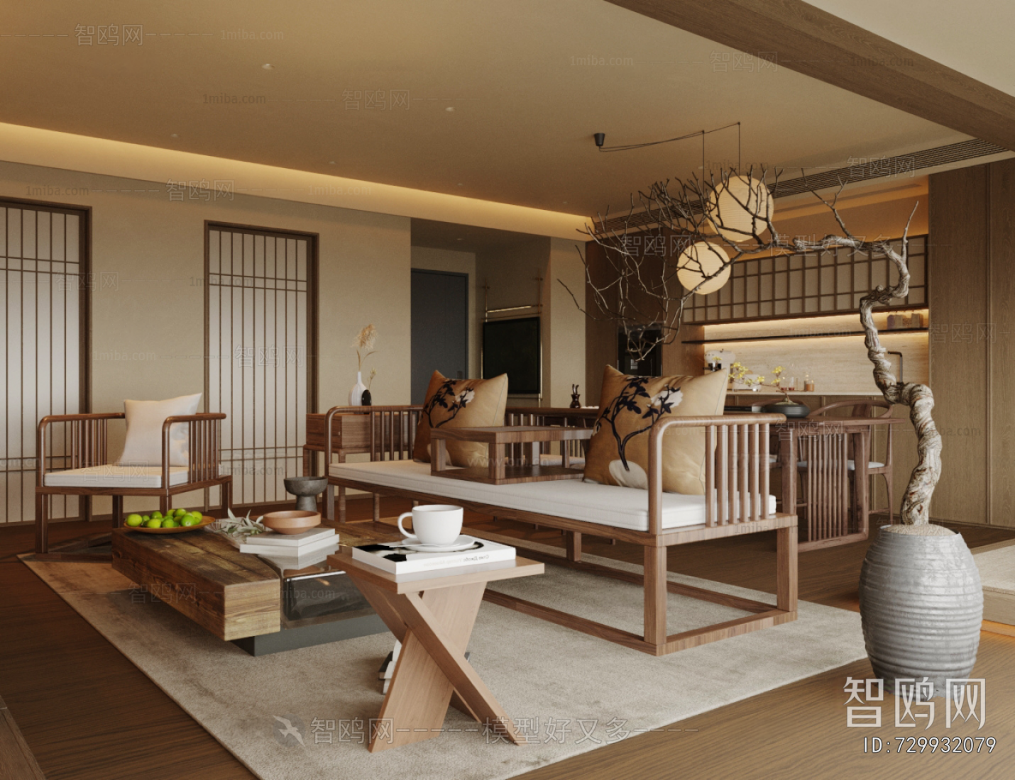 New Chinese Style A Living Room