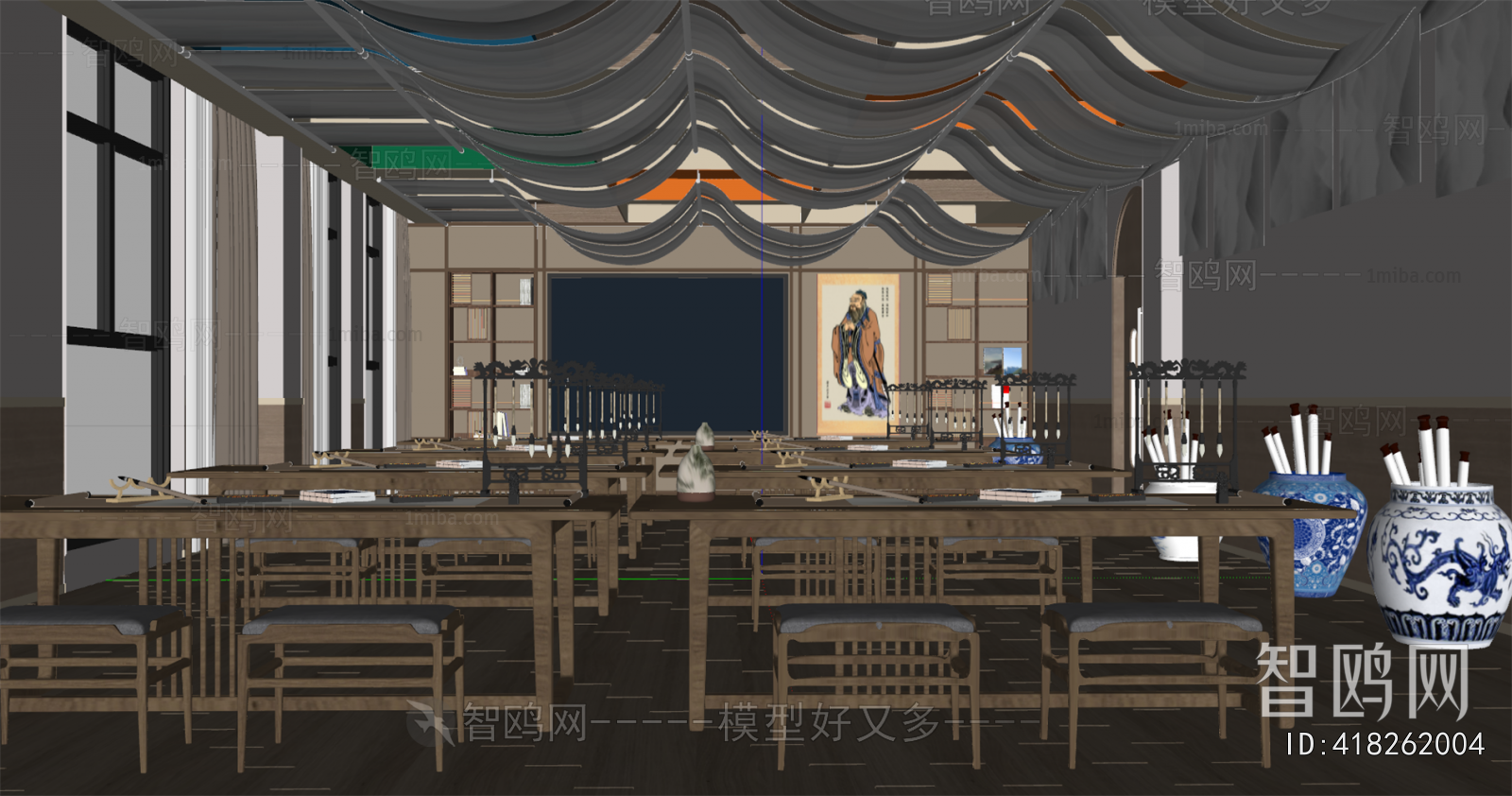 New Chinese Style Calligraphy Classroom