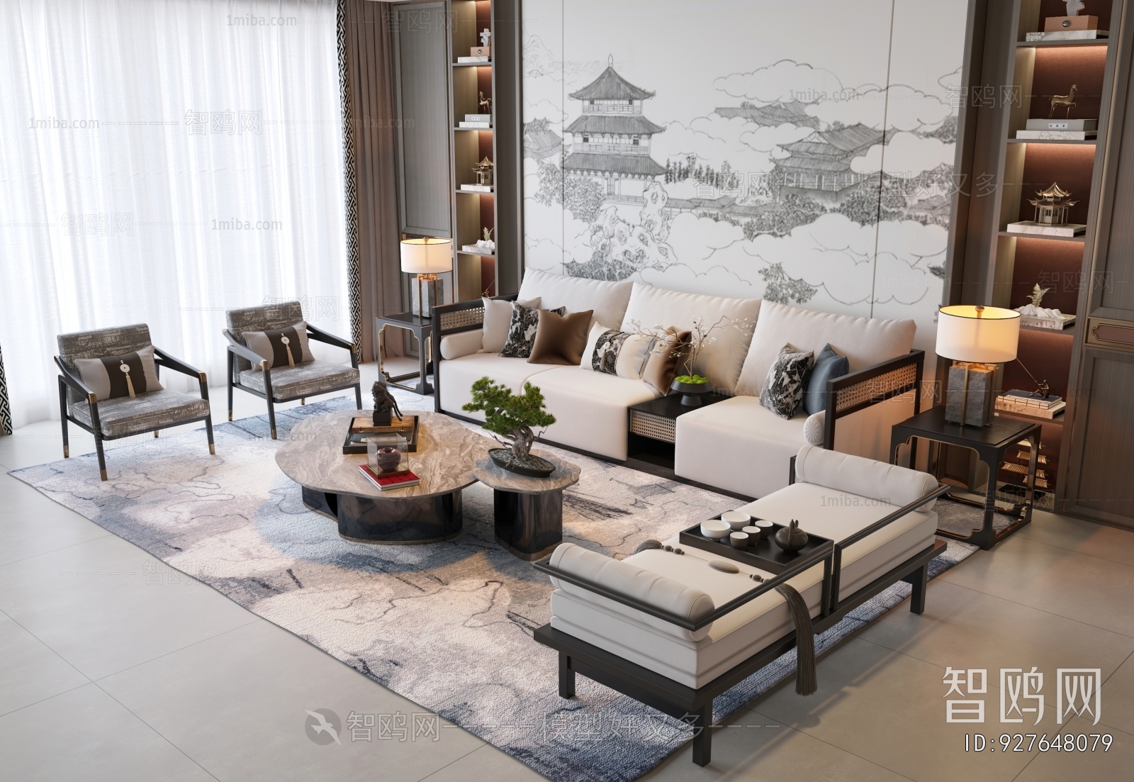 New Chinese Style Sofa Combination