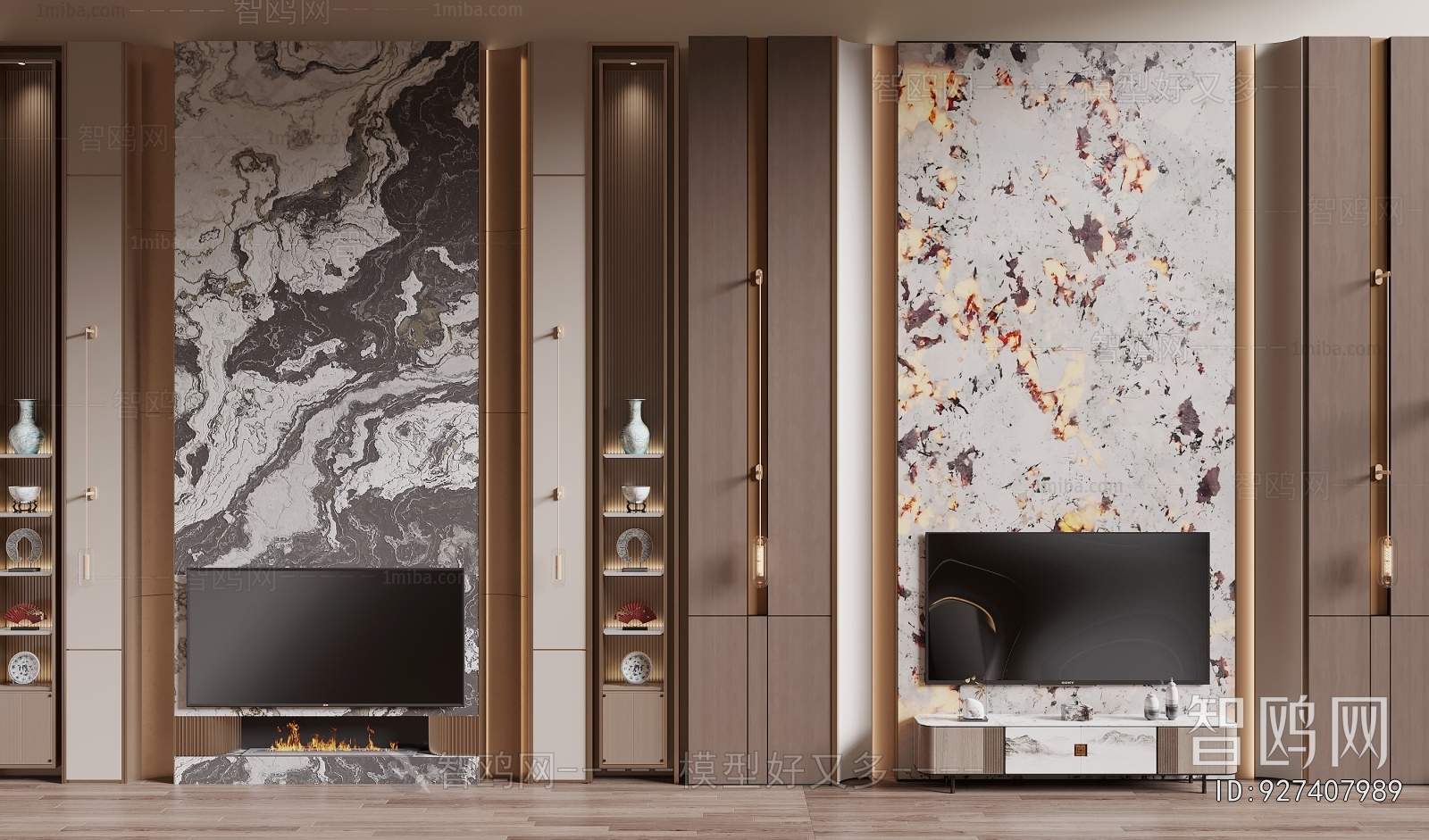 New Chinese Style TV Wall