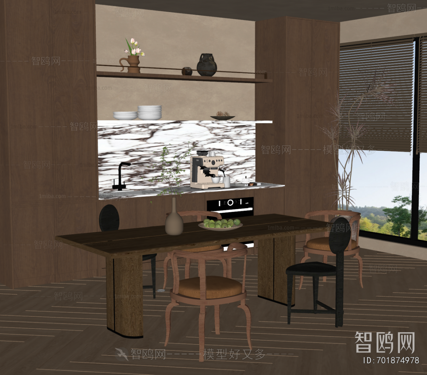 Wabi-sabi Style Dining Table And Chairs