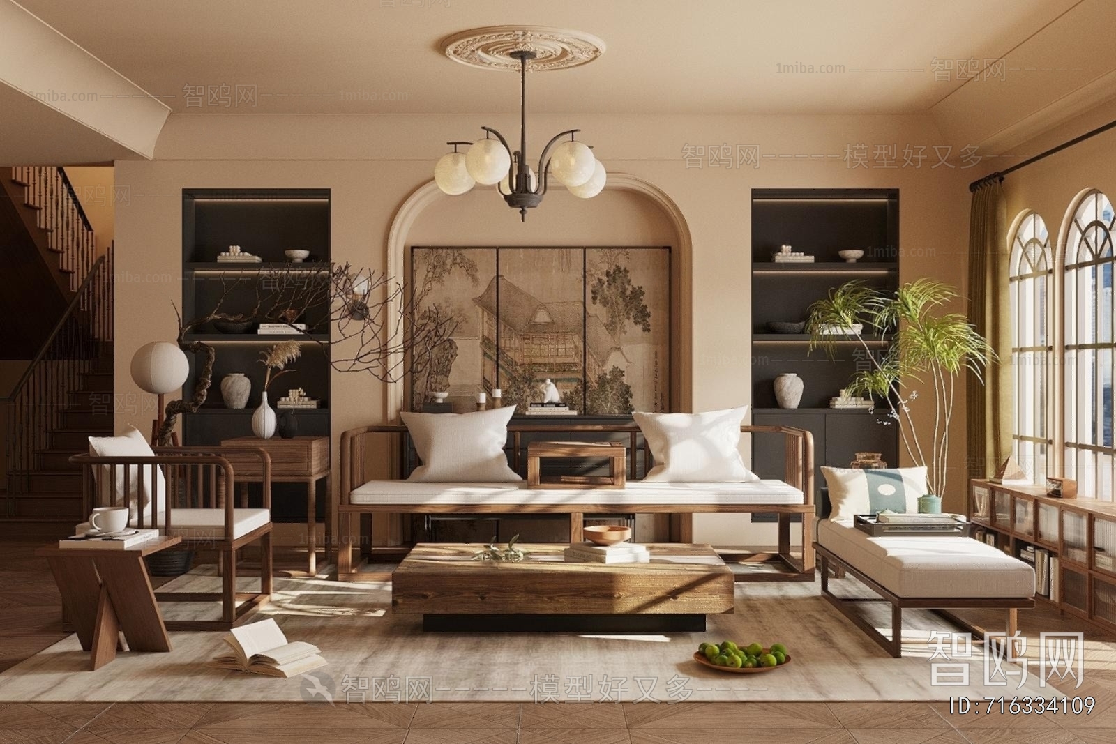 New Chinese Style A Living Room