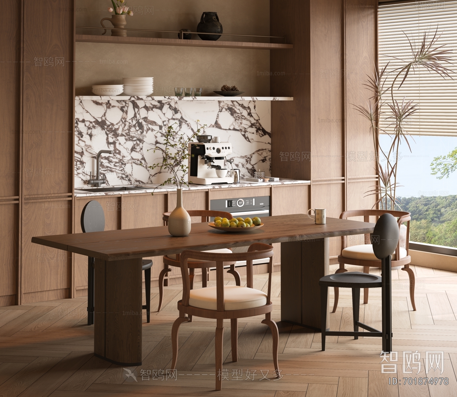 Wabi-sabi Style Dining Table And Chairs