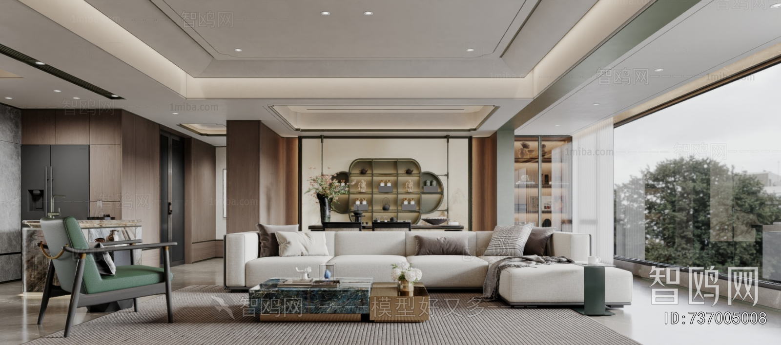 New Chinese Style A Living Room