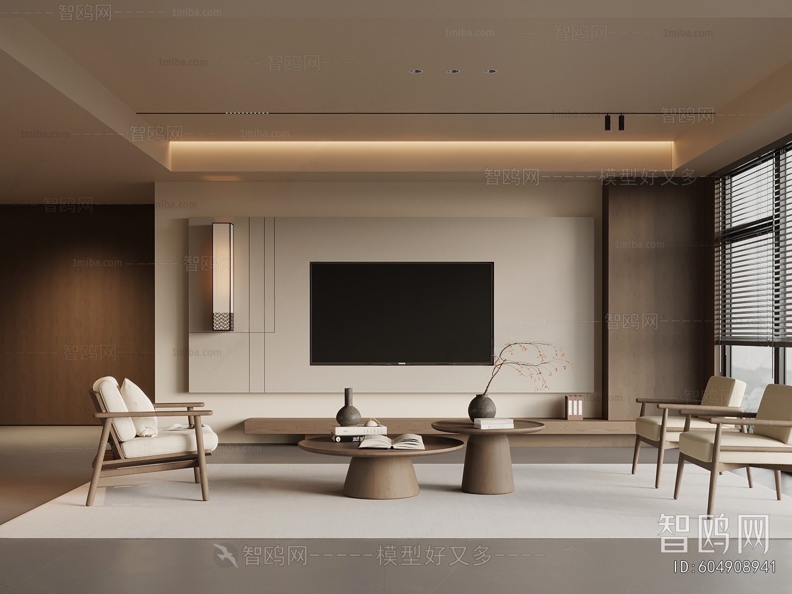 New Chinese Style A Living Room