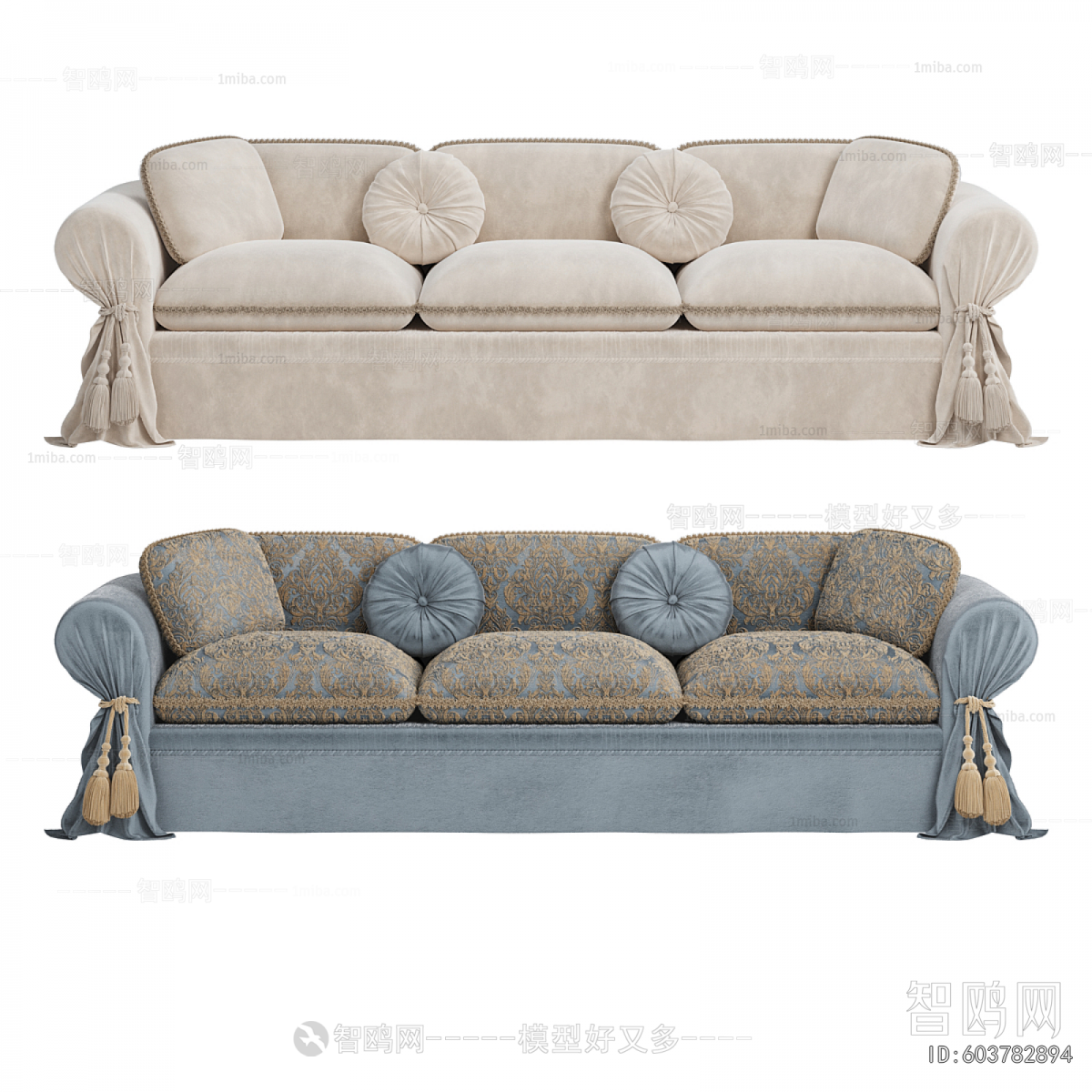 French Style Three-seat Sofa