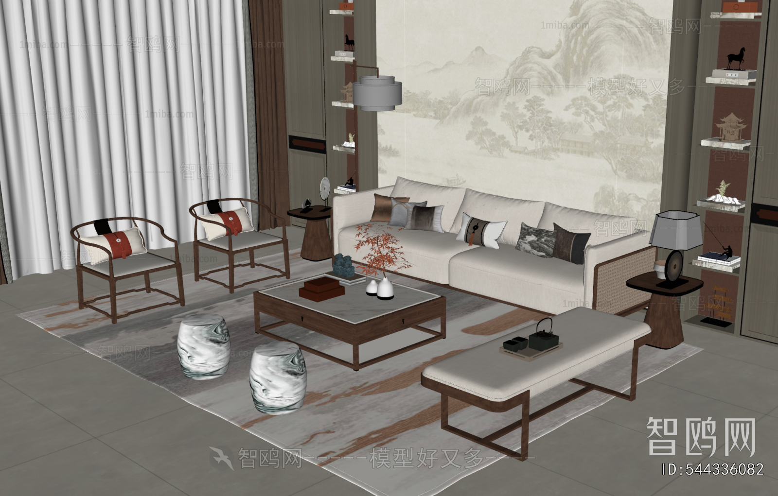 New Chinese Style Sofa Combination