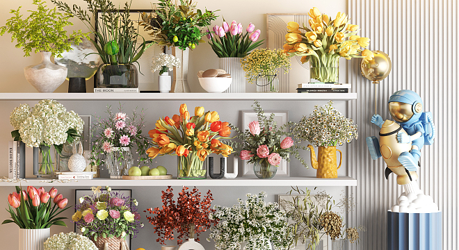 现代花瓶插花装饰摆件组合-2696812