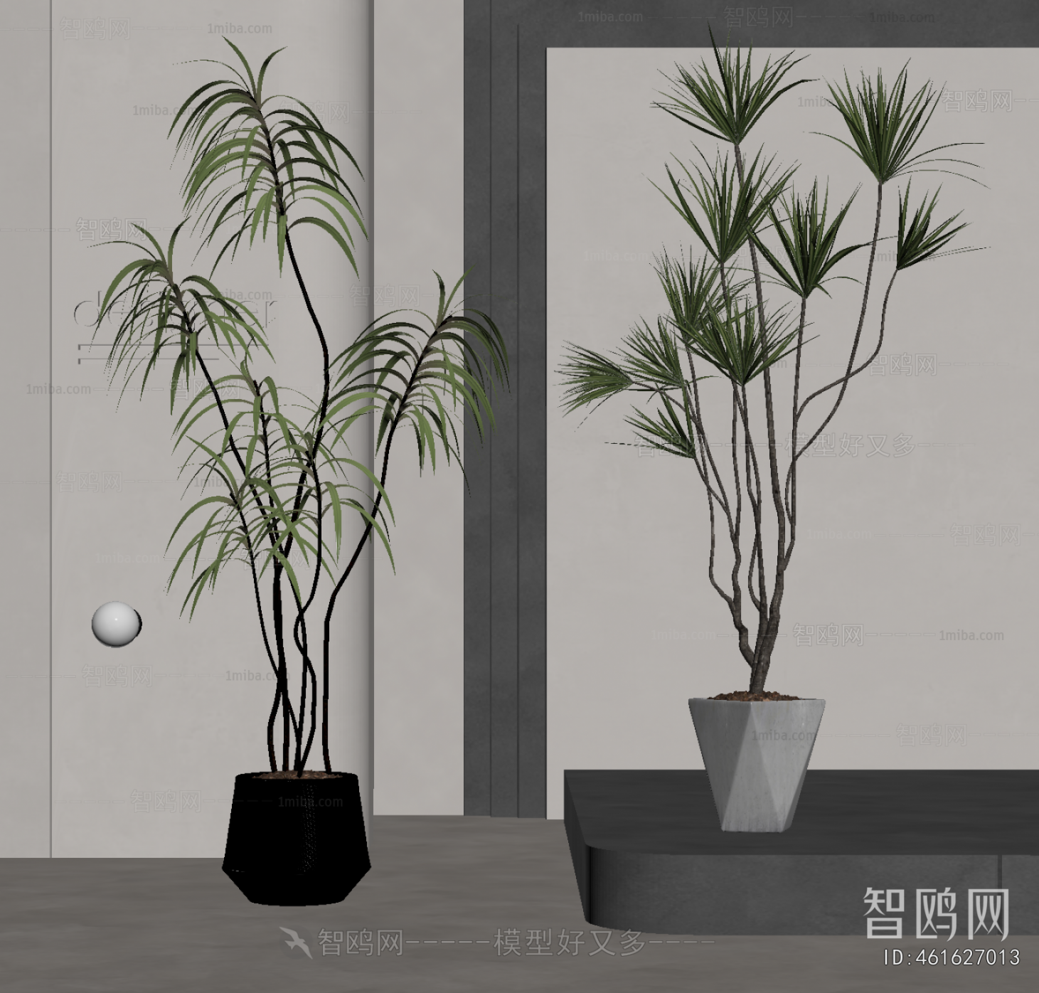 Modern Ground Green Plant Potted Plants