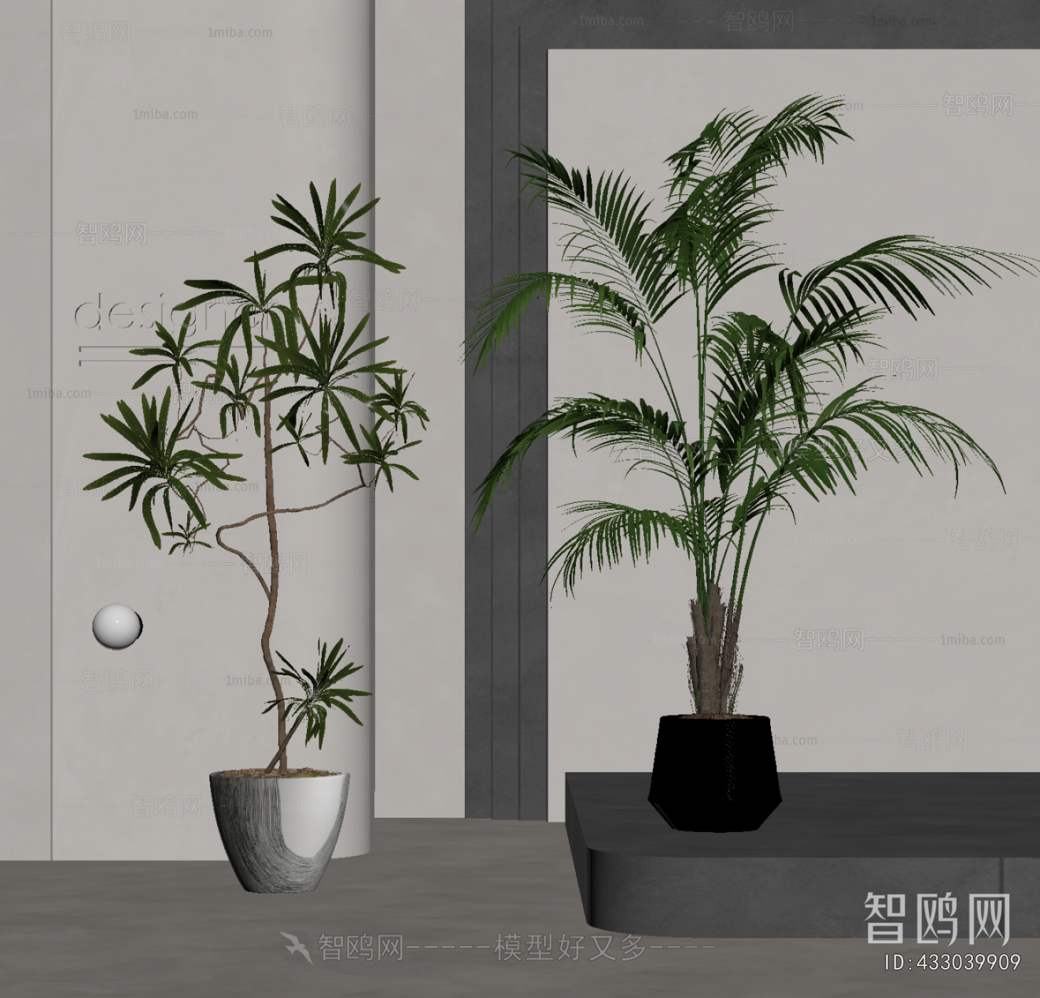 Modern Ground Green Plant Potted Plants