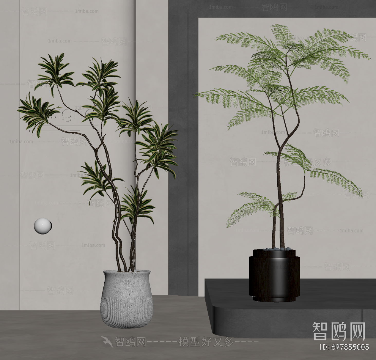 Modern Ground Green Plant Potted Plants