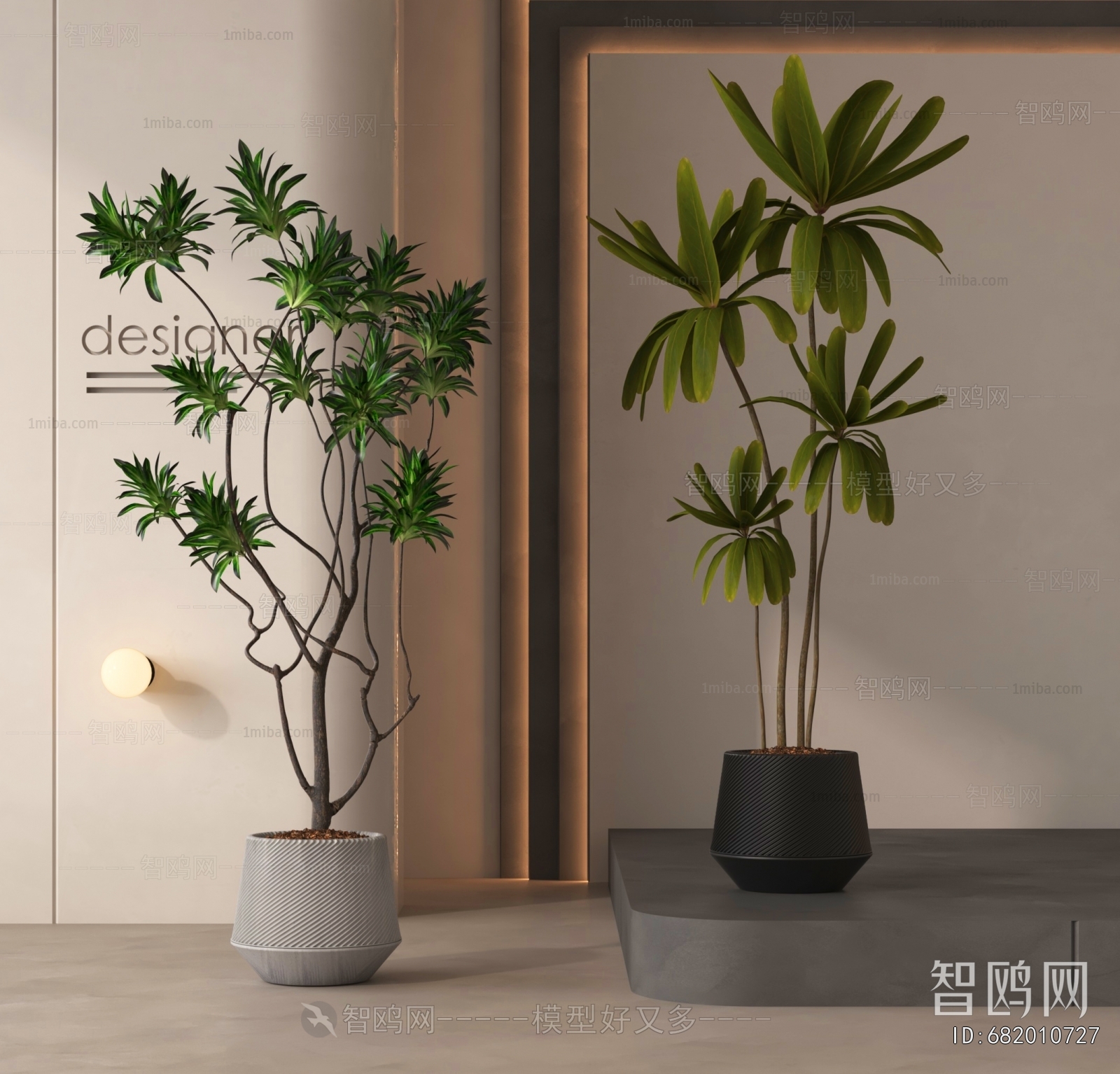 Modern Ground Green Plant Potted Plants