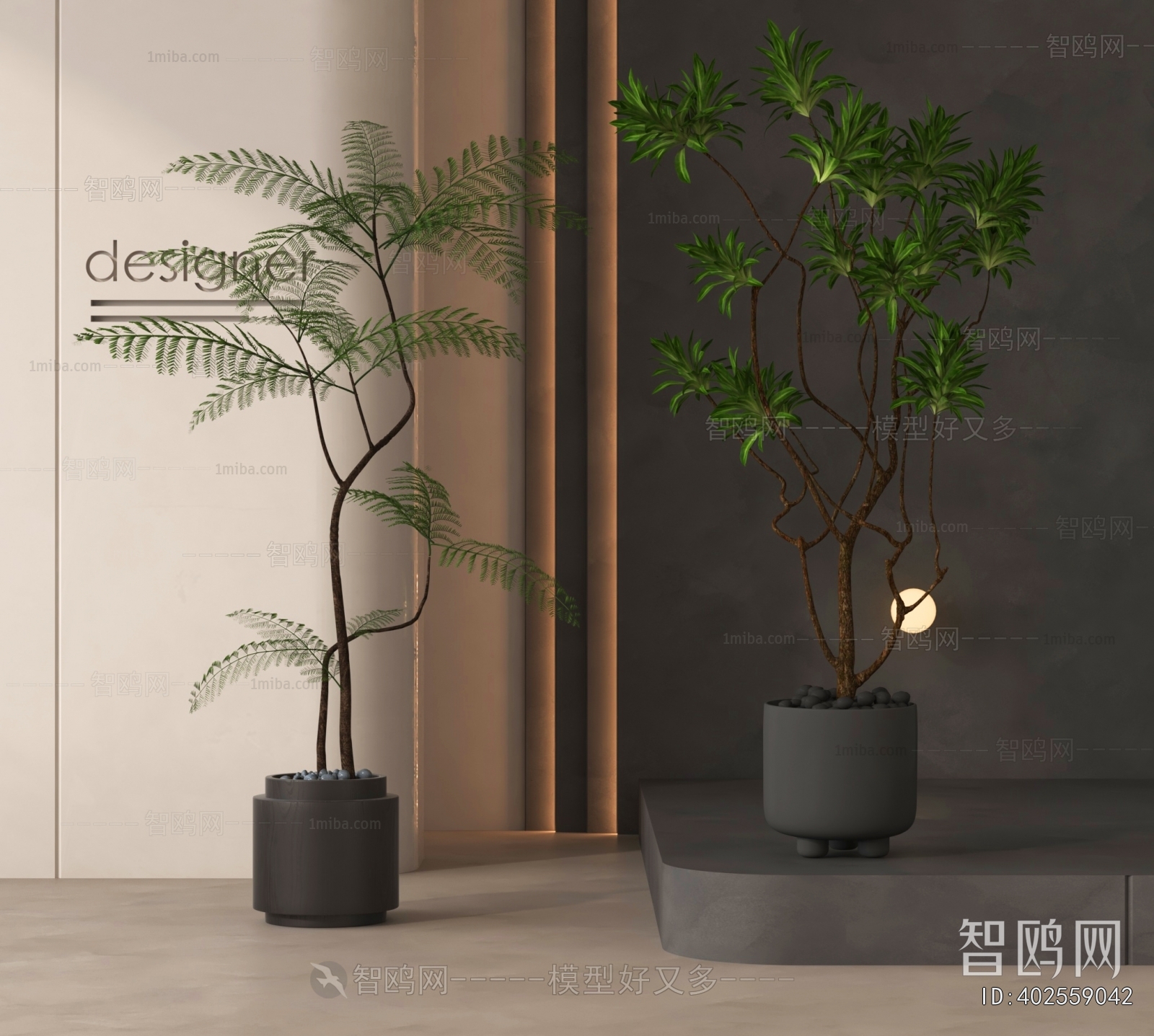 Modern Ground Green Plant Potted Plants