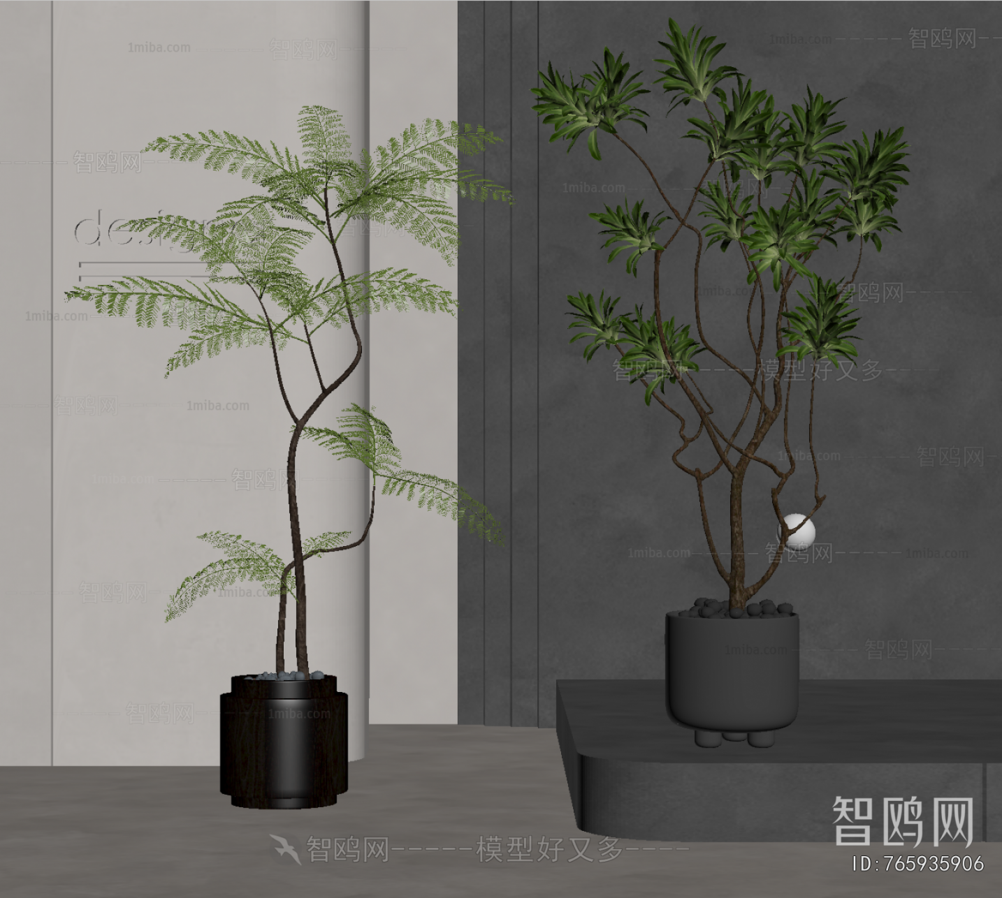 Modern Ground Green Plant Potted Plants