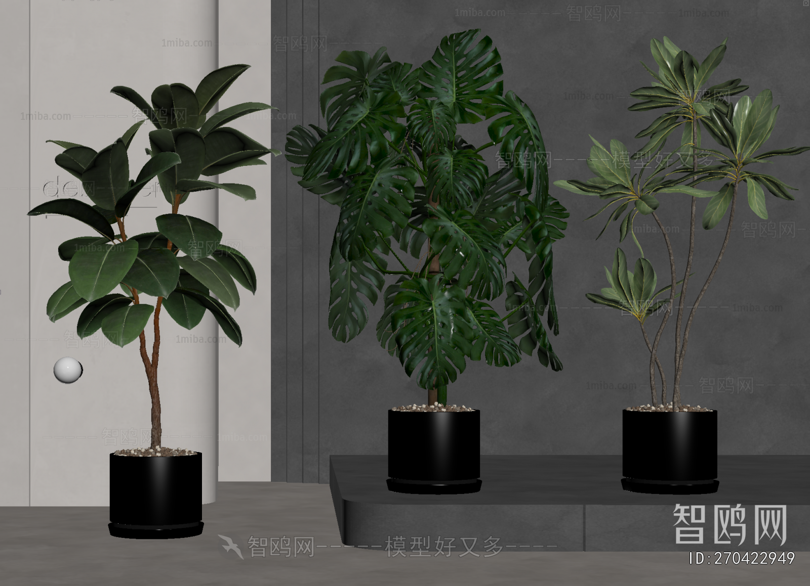 Modern Ground Green Plant Potted Plants