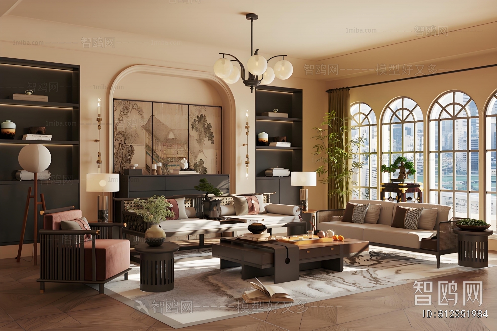 New Chinese Style A Living Room