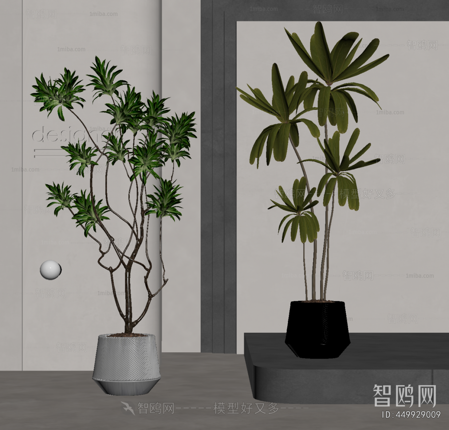 Modern Ground Green Plant Potted Plants