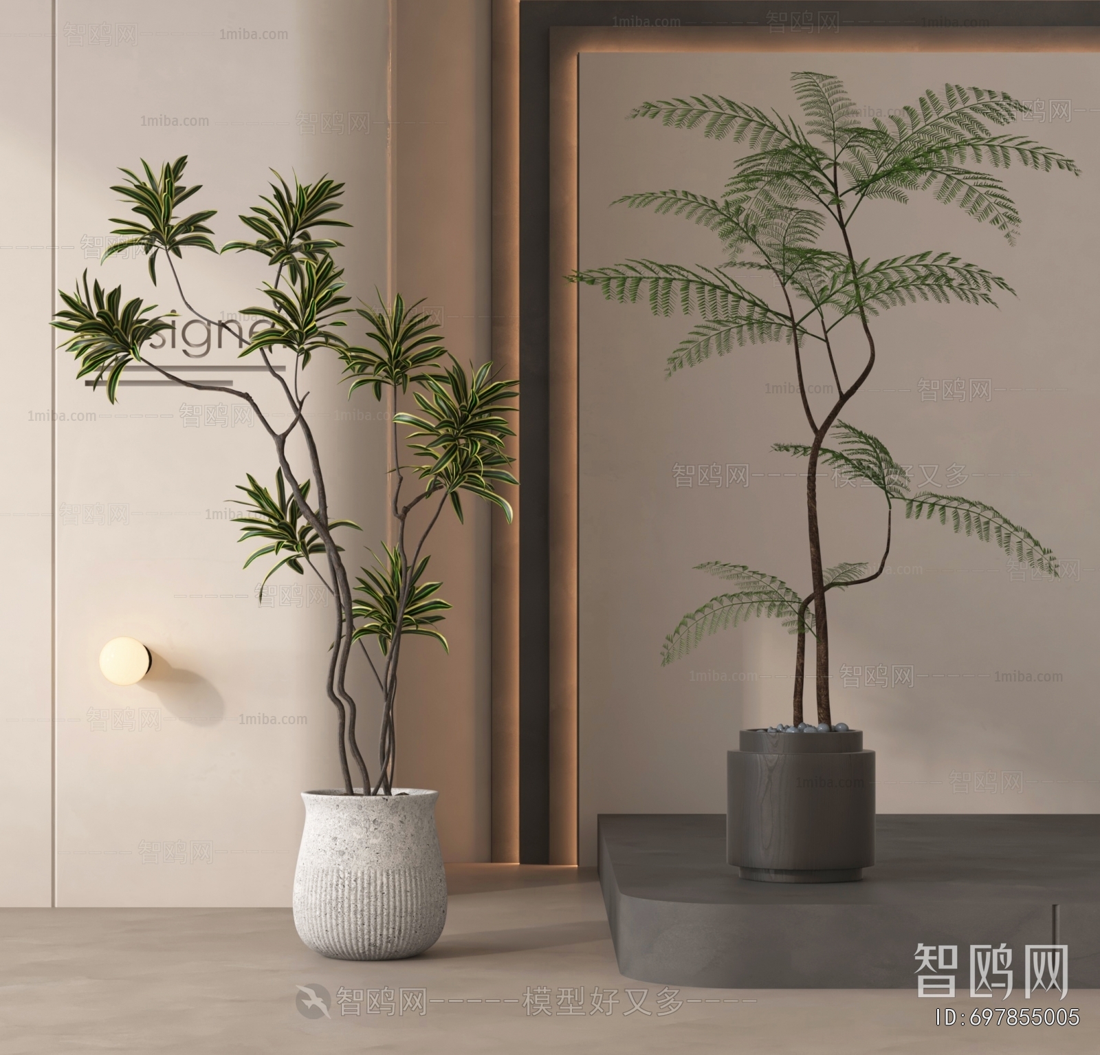Modern Ground Green Plant Potted Plants
