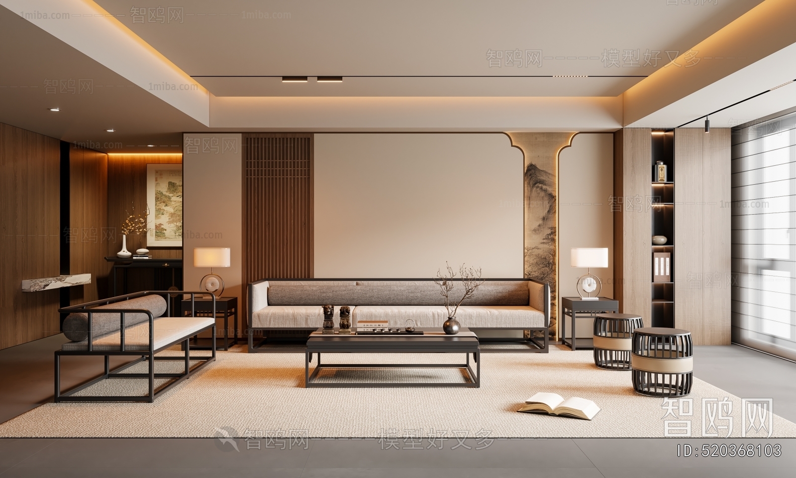 New Chinese Style A Living Room