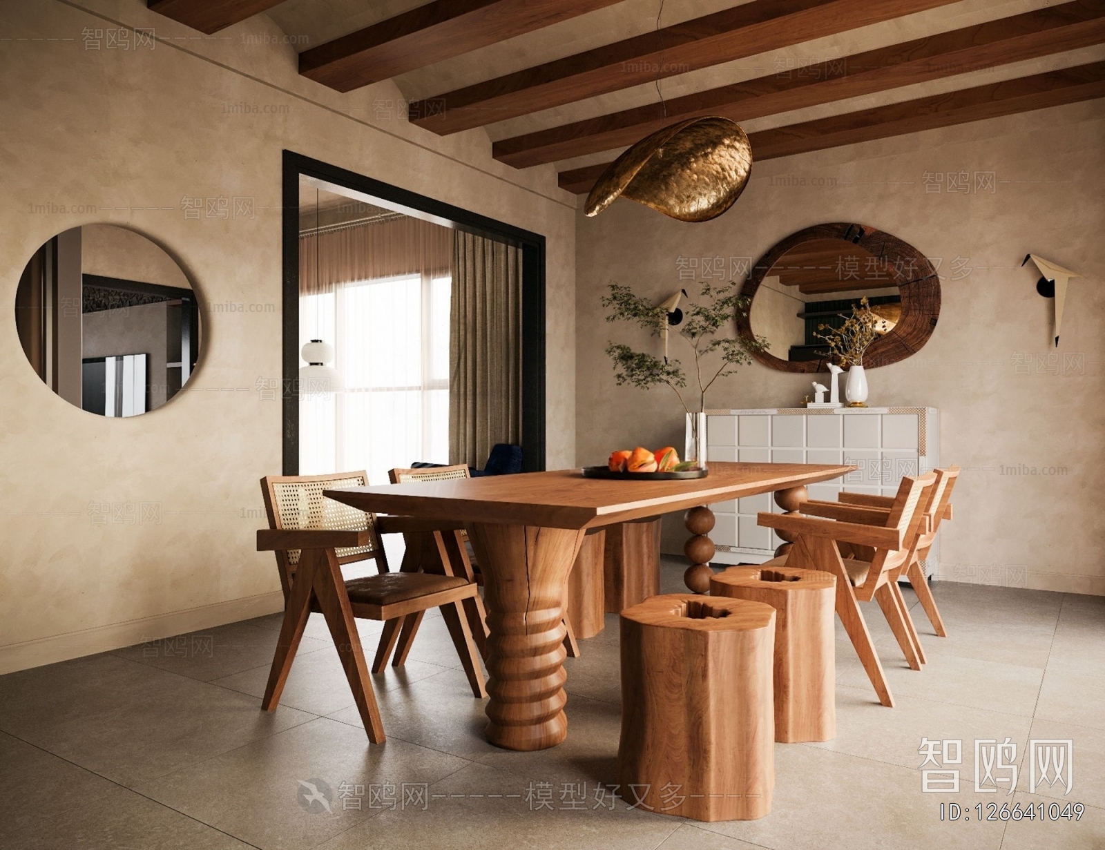 Wabi-sabi Style Dining Room