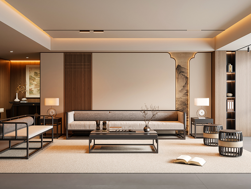 New Chinese Style A Living Room