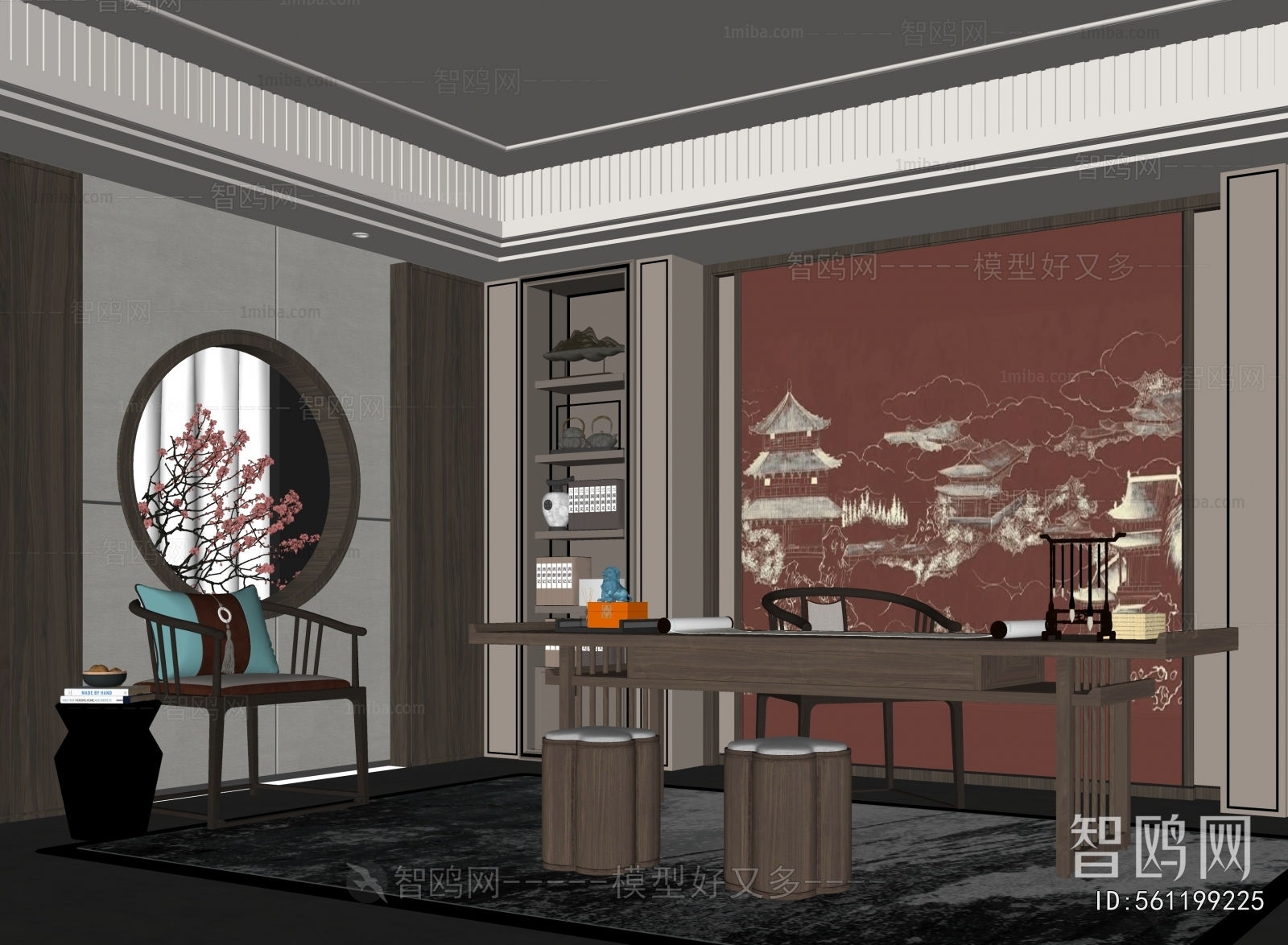 New Chinese Style Study Space