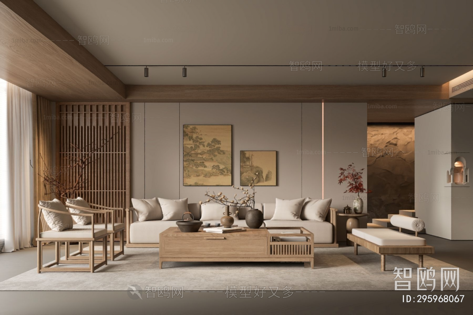 New Chinese Style A Living Room