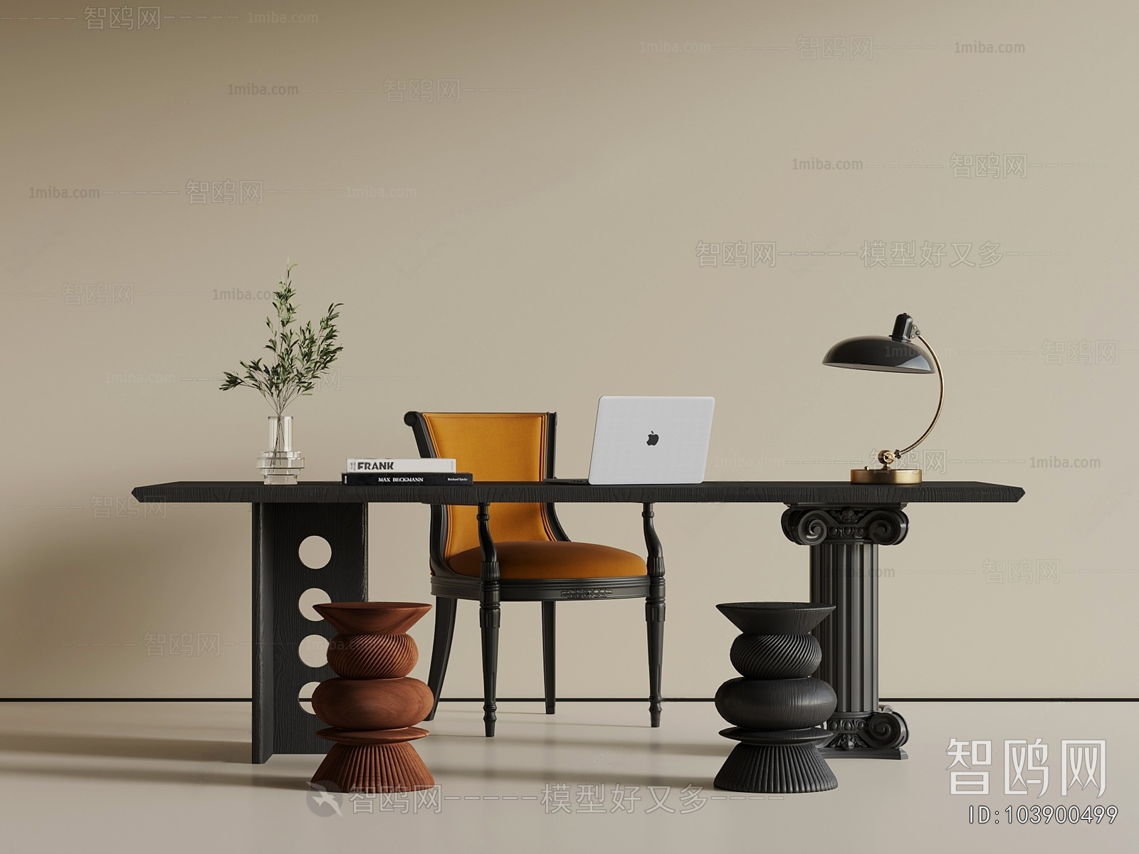 French Style Computer Desk And Chair