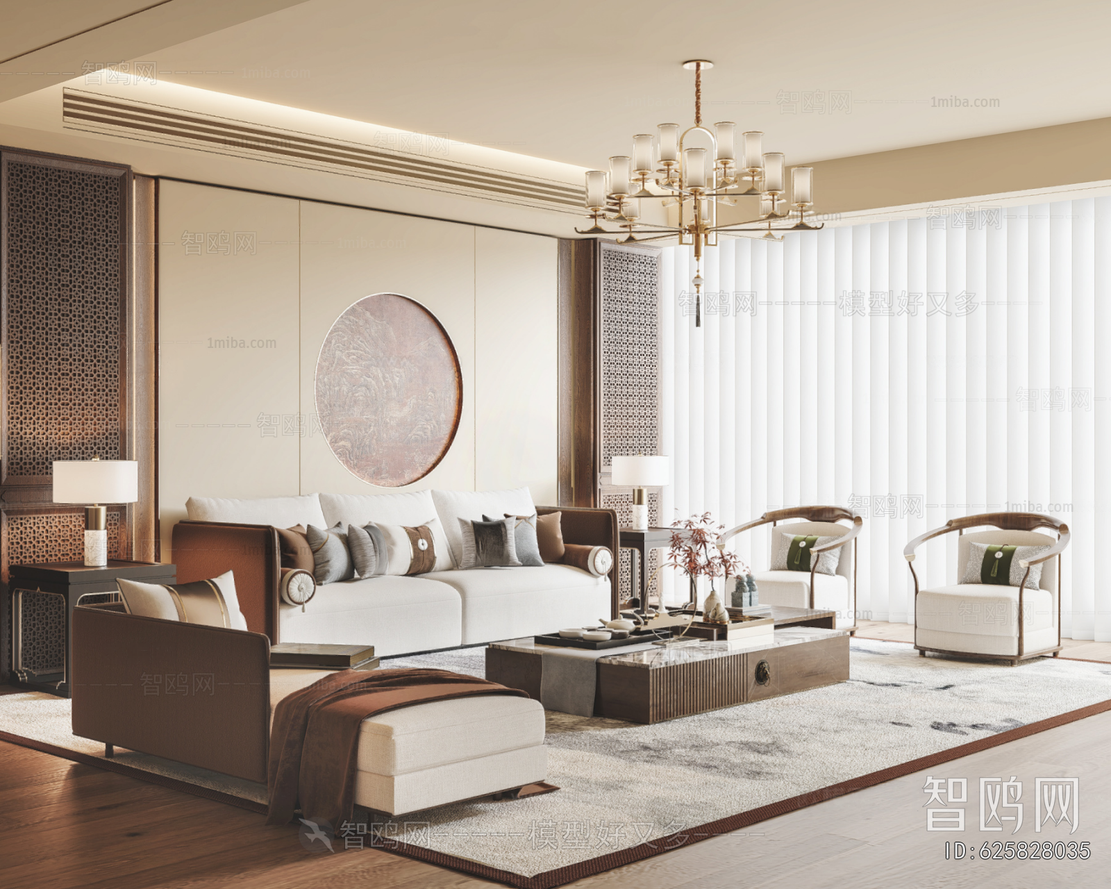 New Chinese Style A Living Room