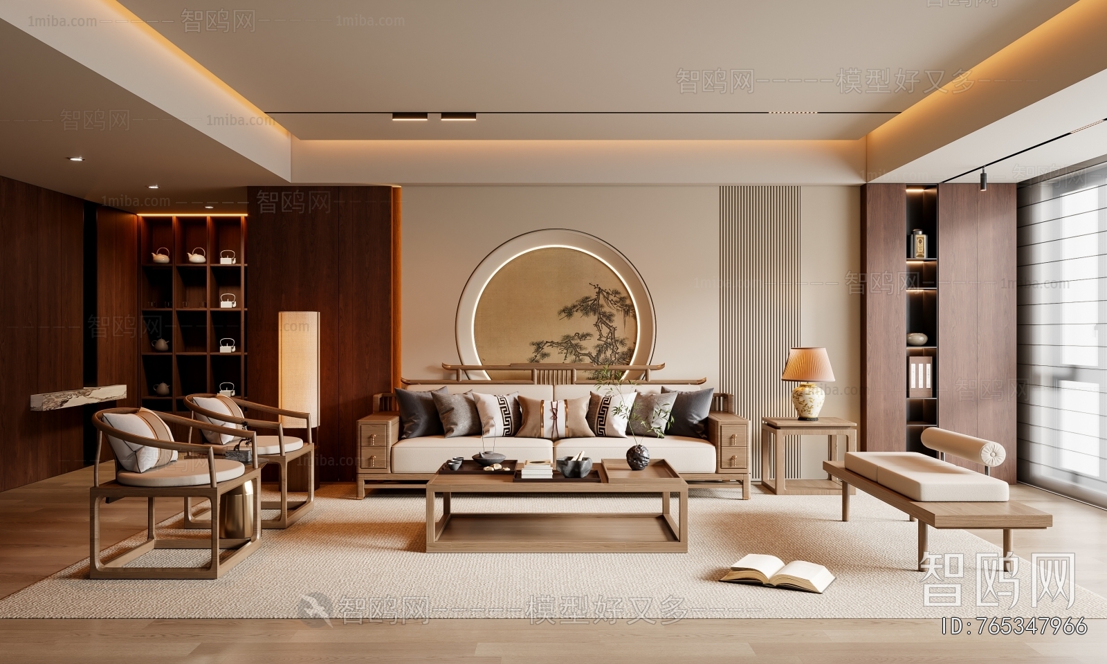 New Chinese Style A Living Room