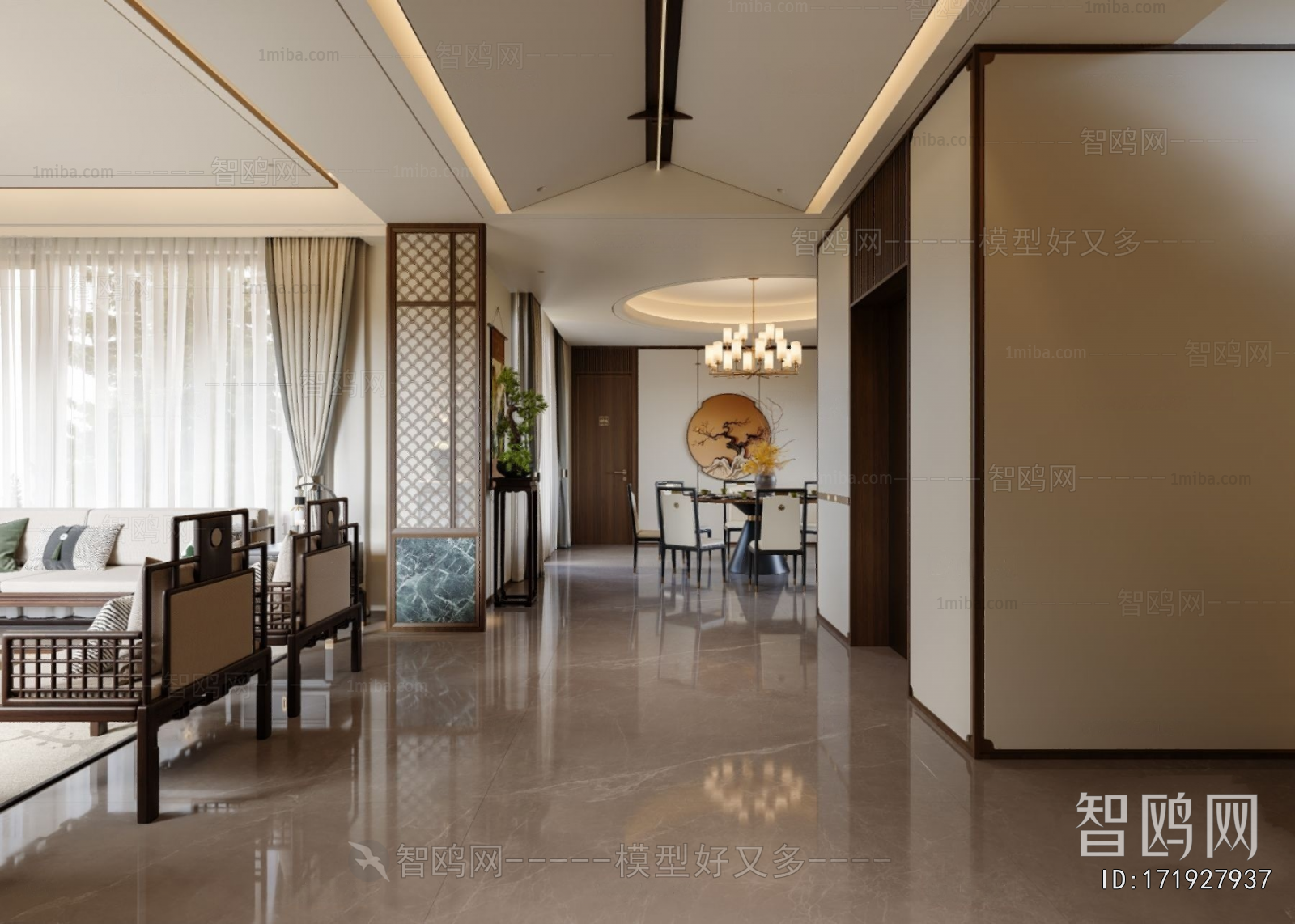 New Chinese Style A Living Room