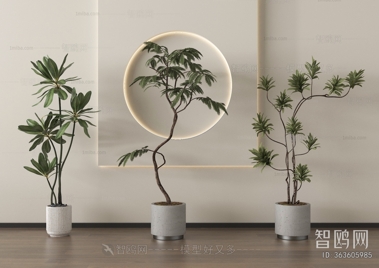 Modern Ground Green Plant Potted Plants