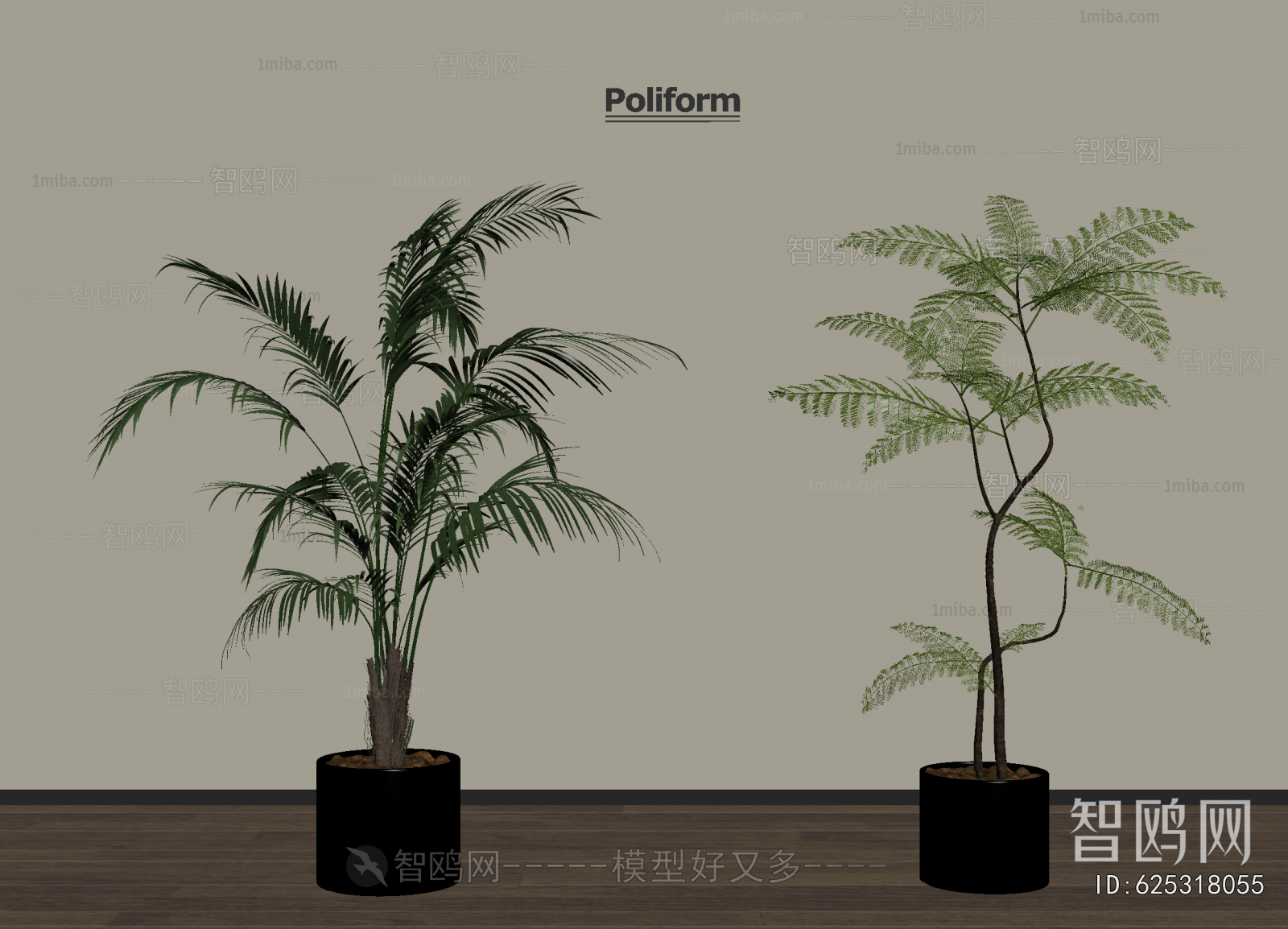 Modern Ground Green Plant Potted Plants