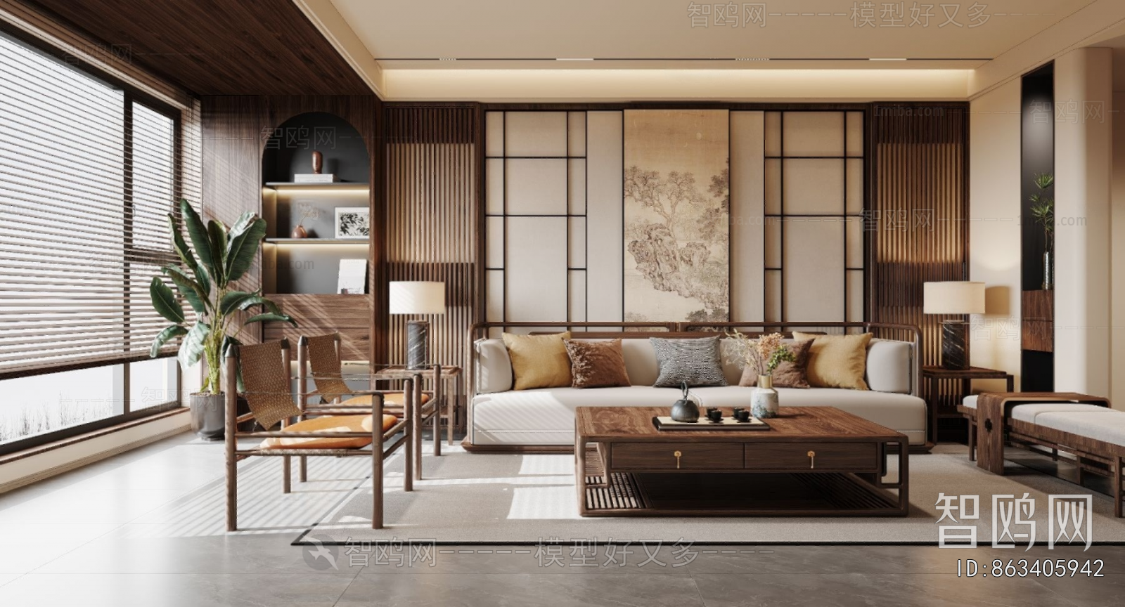 New Chinese Style A Living Room